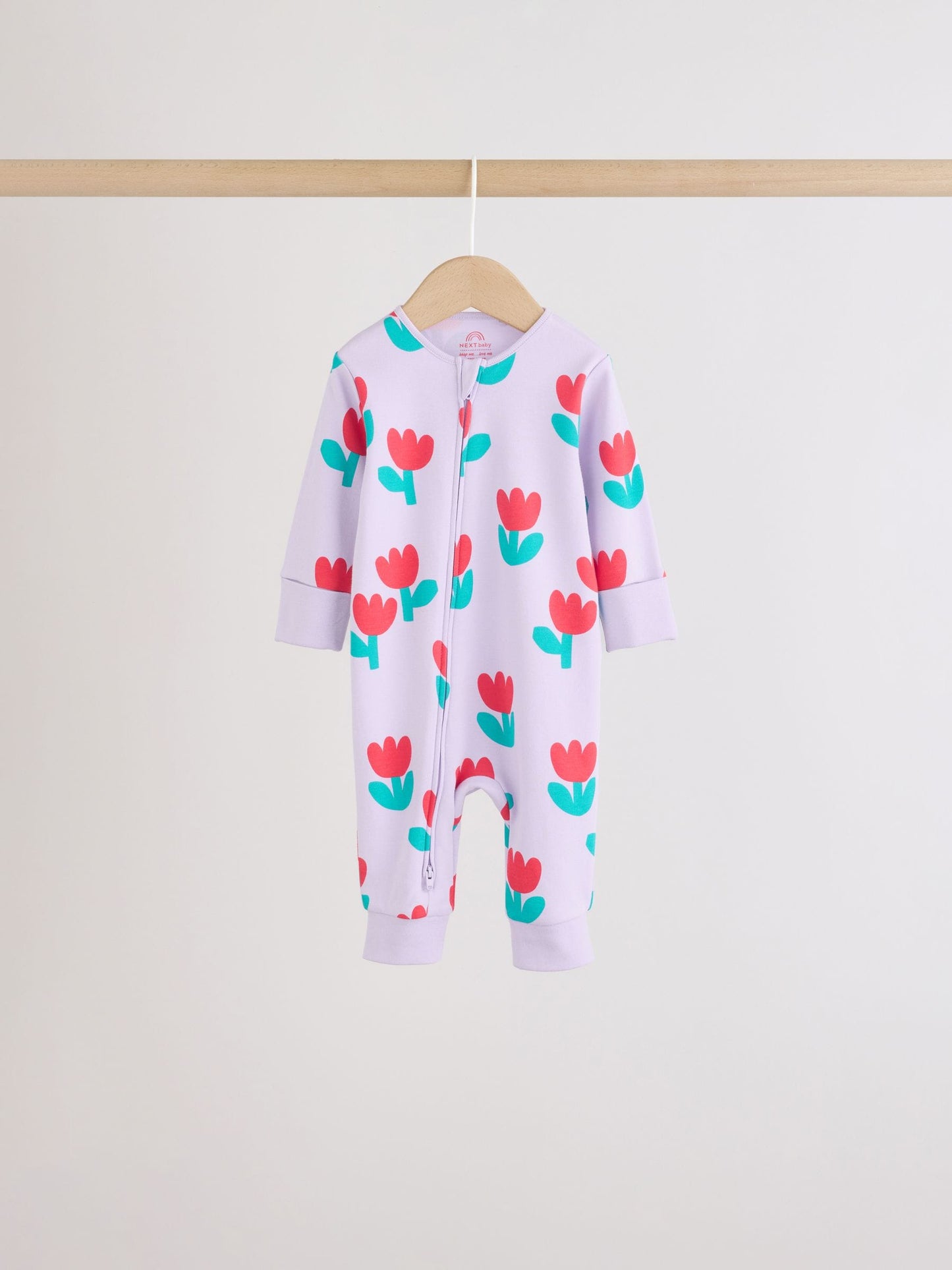 Lilac Purple Two Way Zip Baby Sleepsuit 4 Pack (0mths-3yrs) image 3