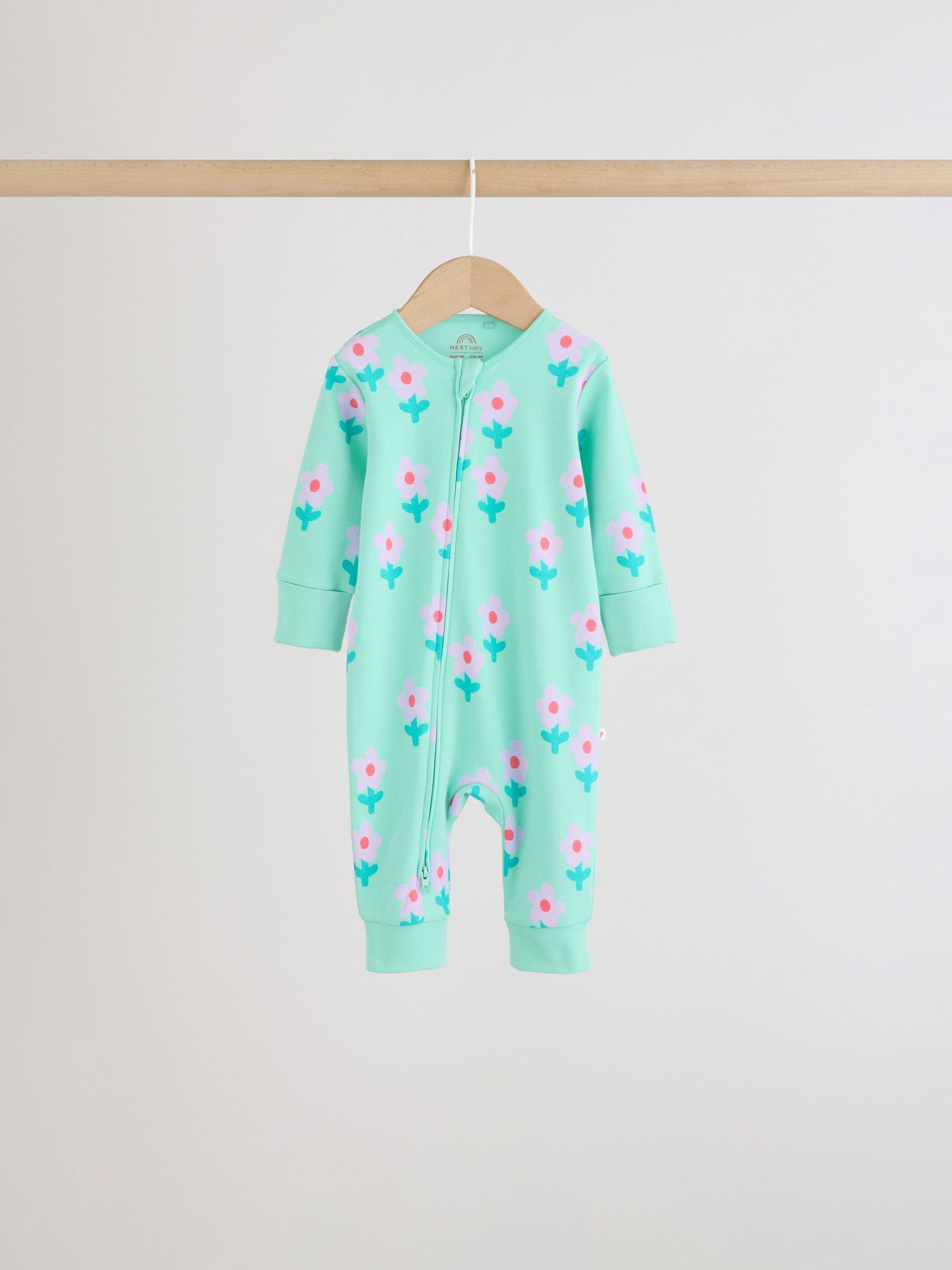 Lilac Purple Two Way Zip Baby Sleepsuit 4 Pack (0mths-3yrs) image 5
