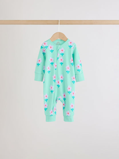 Lilac Purple Two Way Zip Baby Sleepsuit 4 Pack (0mths-3yrs) image 5