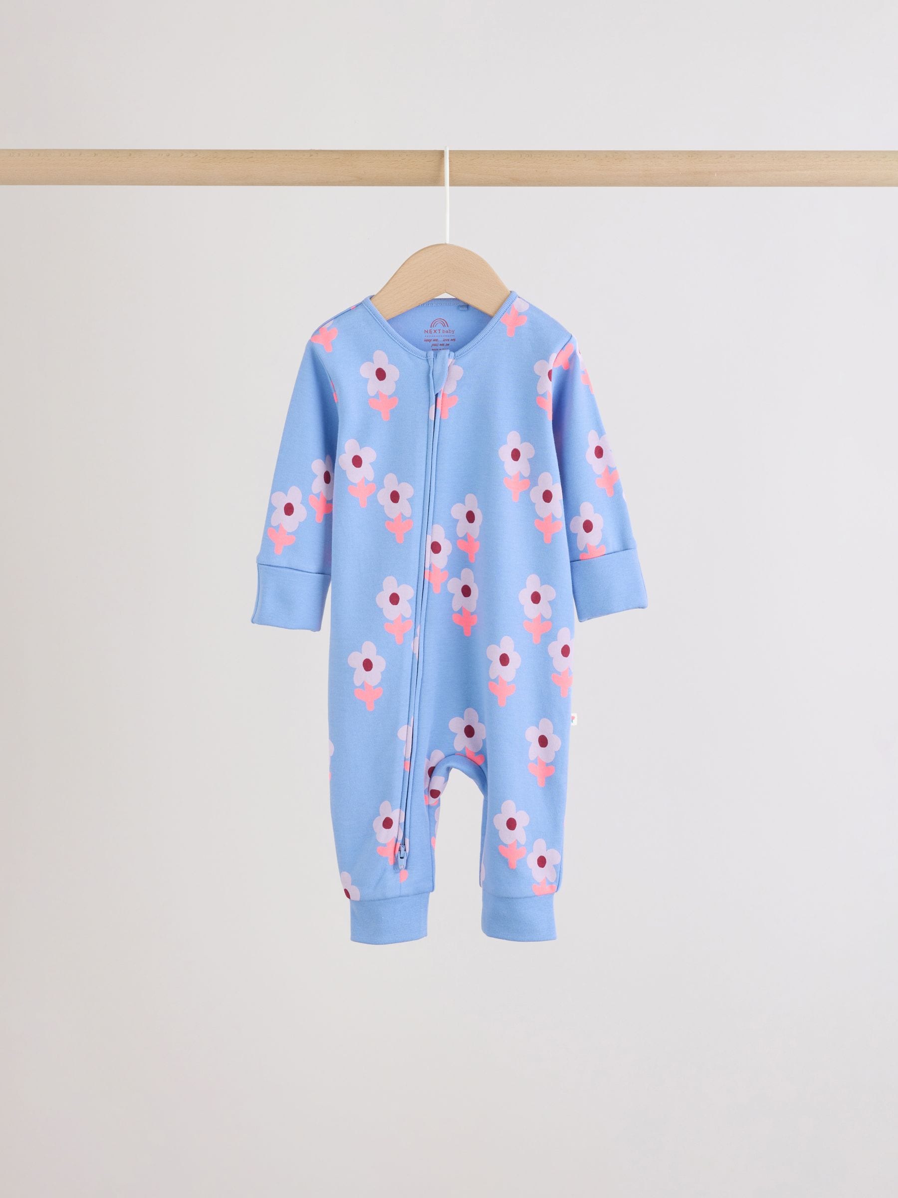Lilac Purple Two Way Zip Baby Sleepsuit 4 Pack (0mths-3yrs) image 7