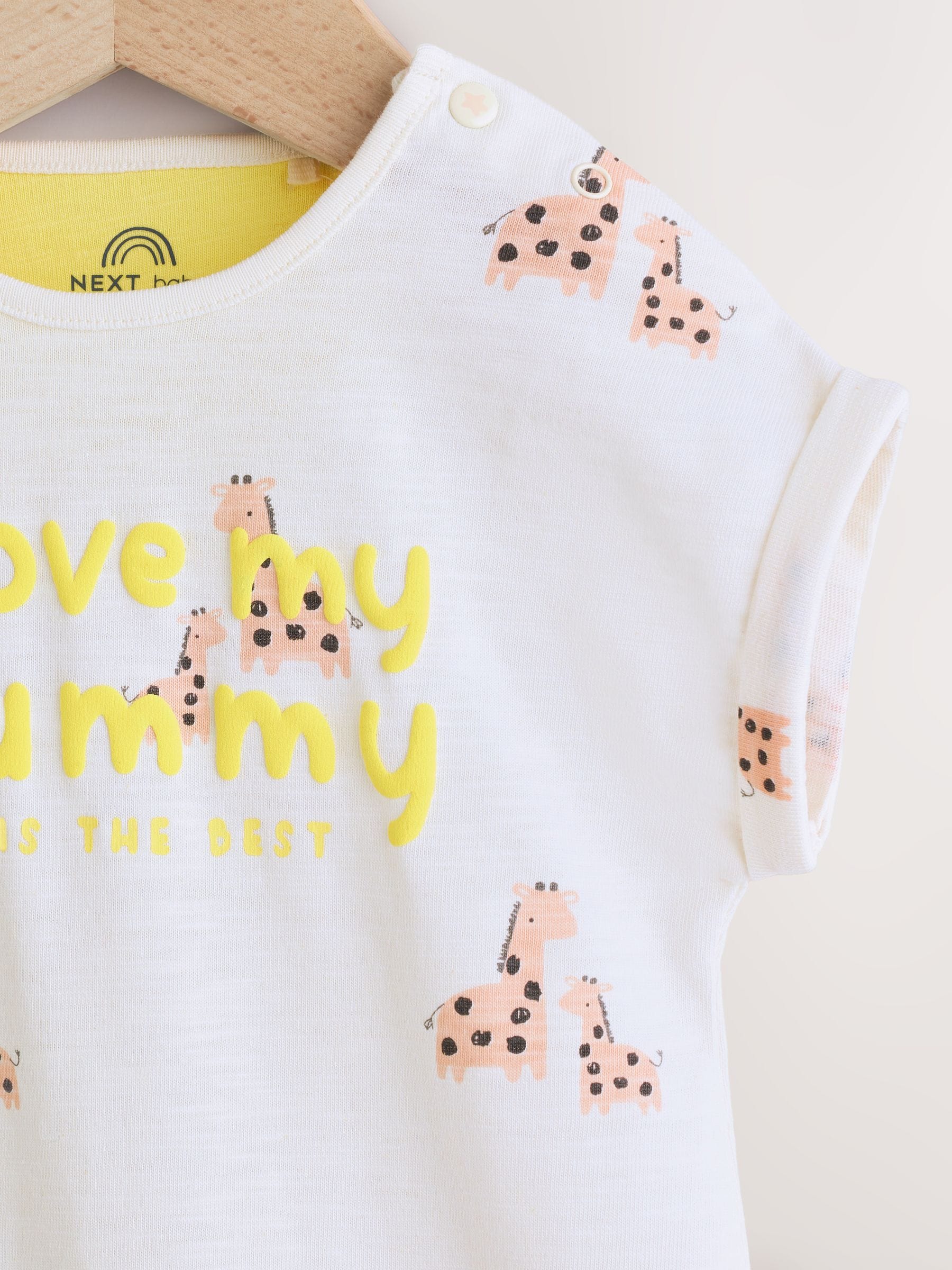 White Printed I Love My Mummy Baby Jersey Romper image 3