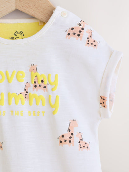 White Printed I Love My Mummy Baby Jersey Romper image 3