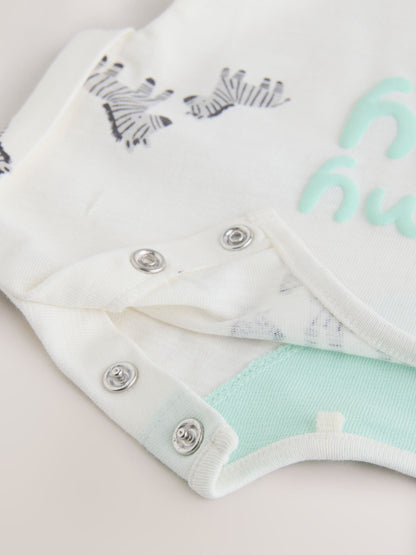 White All Over Printed I Love My Daddy Baby Jersey Romper image 3