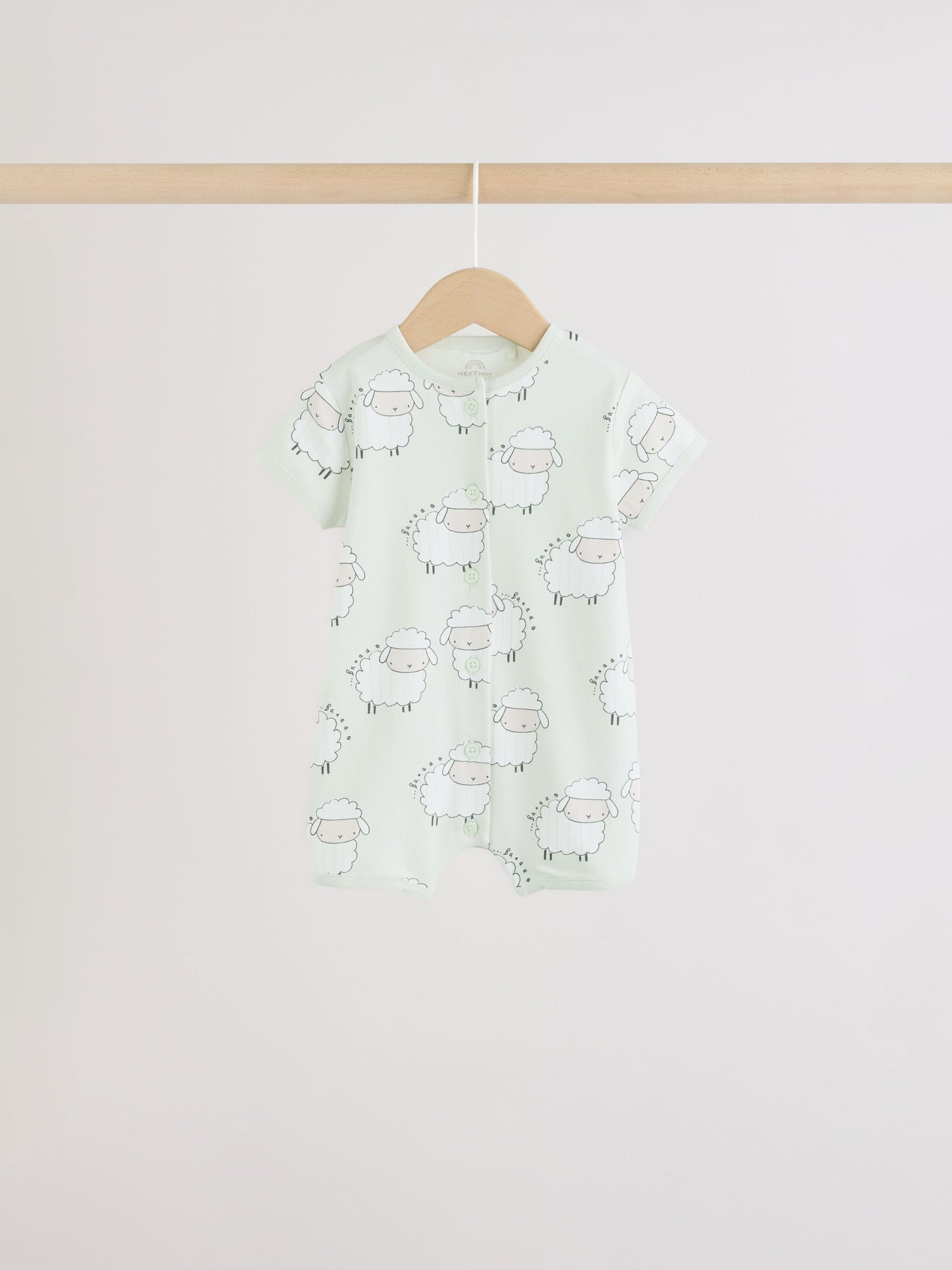 Yellow Spring/Character Button Through Baby Jersey Rompers 3 Pack image 3