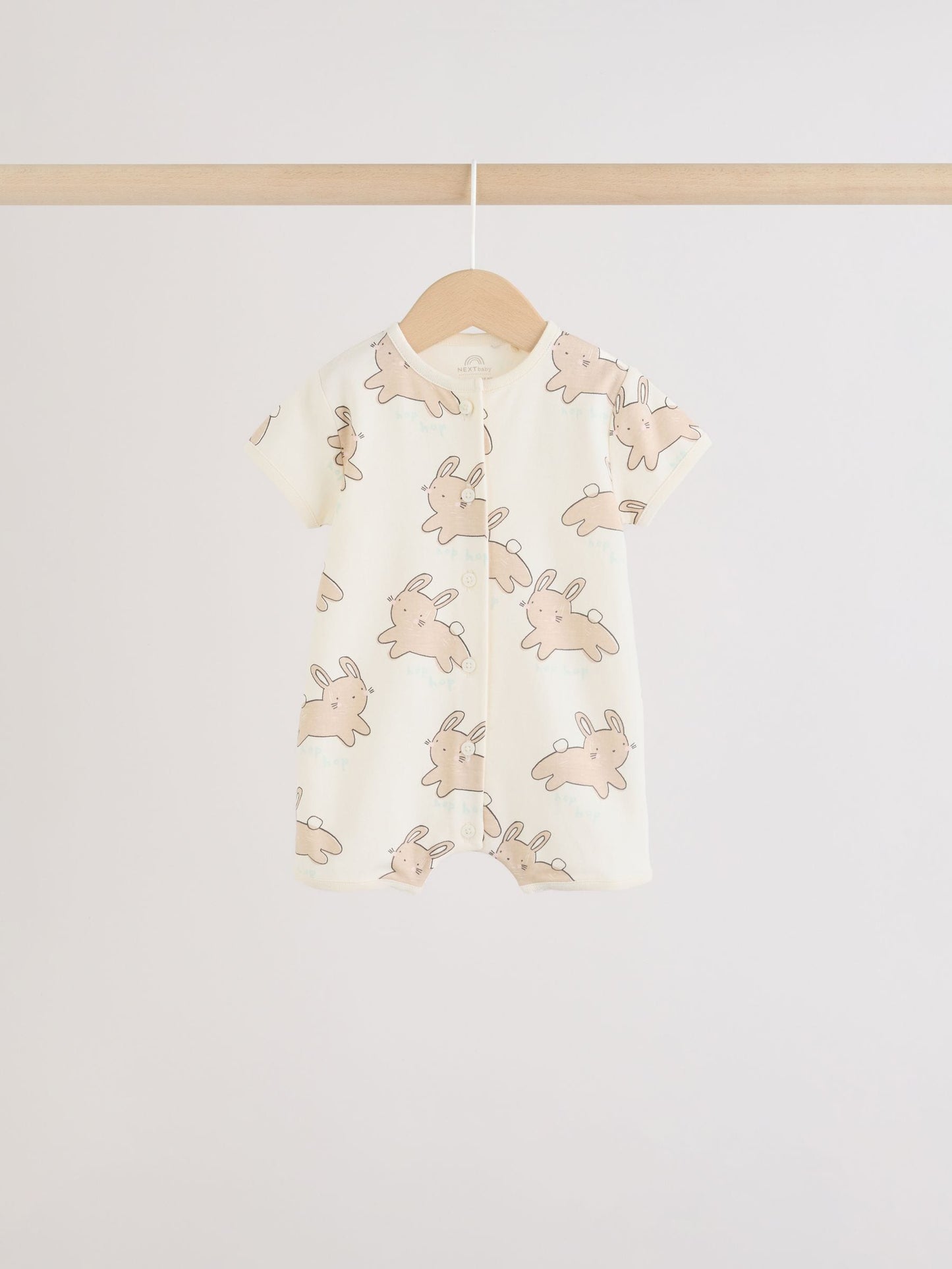Yellow Spring/Character Button Through Baby Jersey Rompers 3 Pack image 4