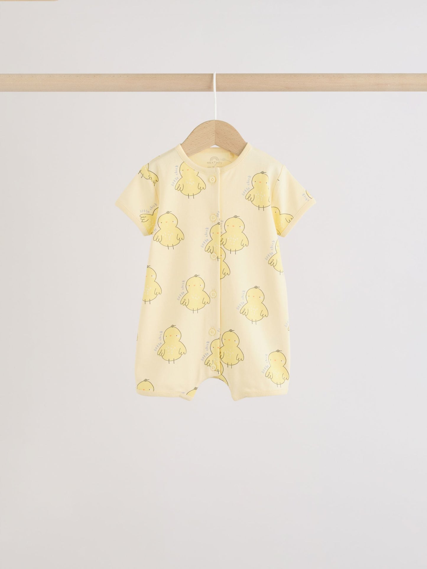 Yellow Spring/Character Button Through Baby Jersey Rompers 3 Pack image 5
