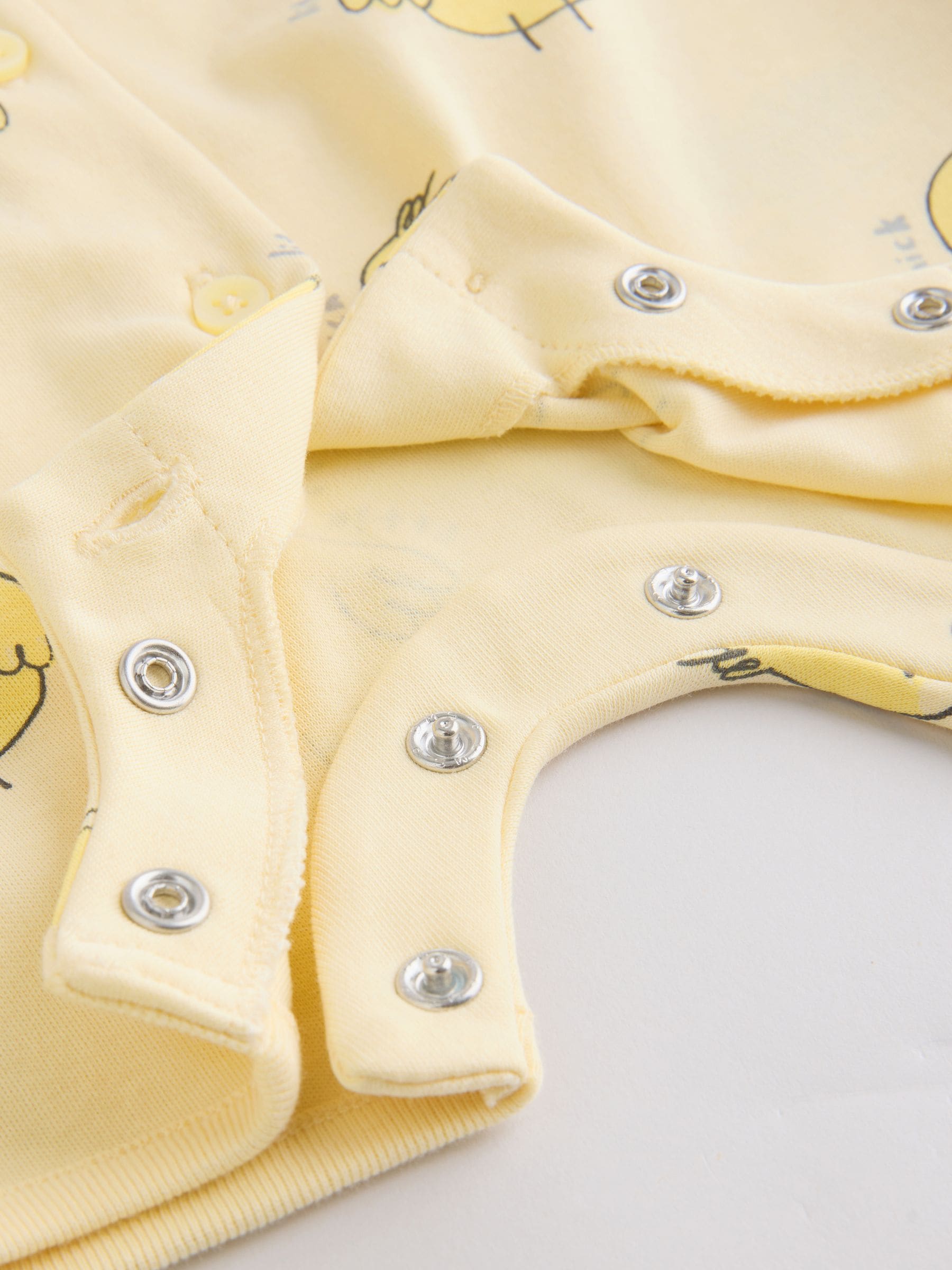 Yellow Spring/Character Button Through Baby Jersey Rompers 3 Pack image 7