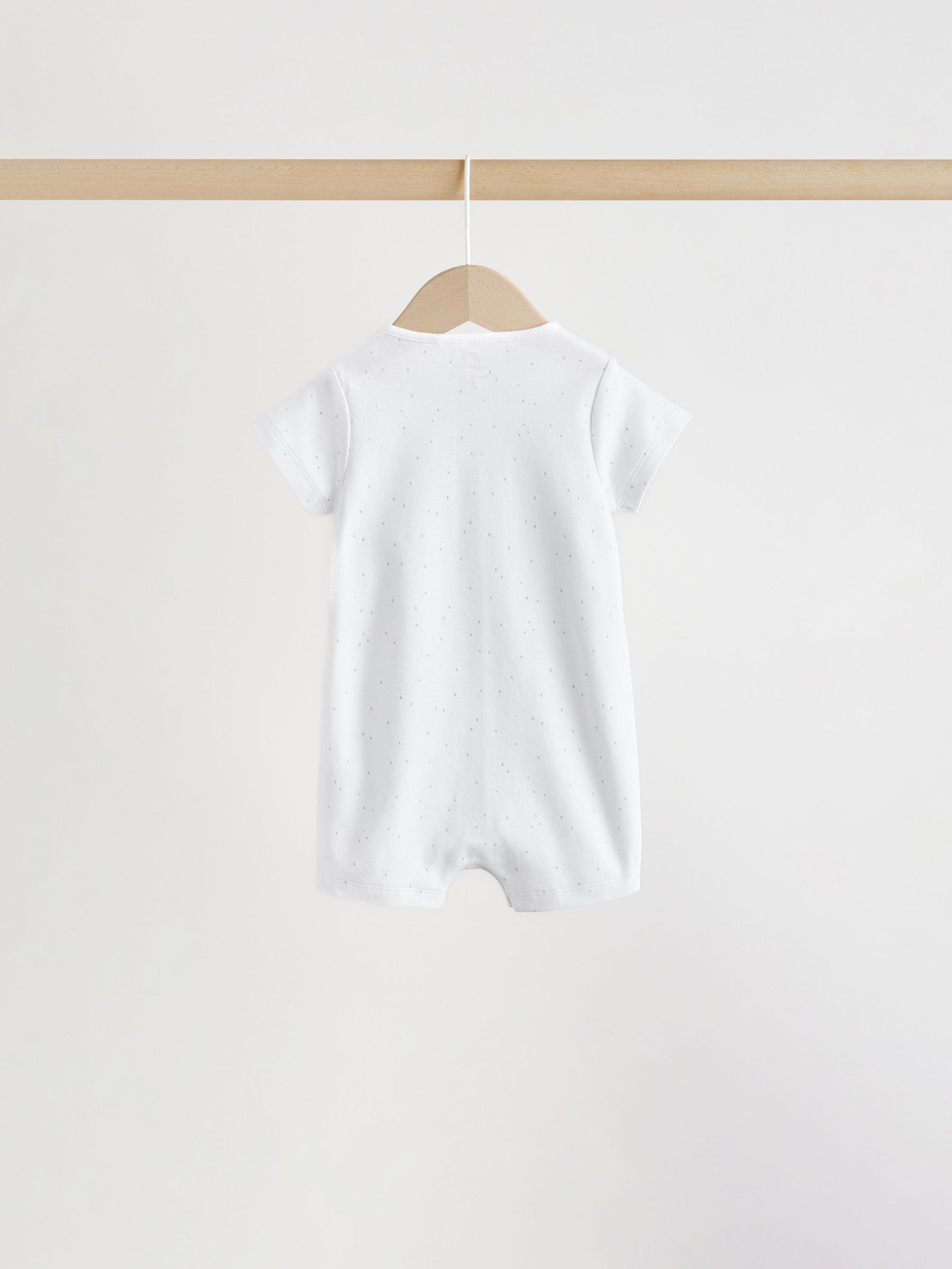 White Safari Animal Embroidered Jersey Baby Rompers 3 Pack image 6