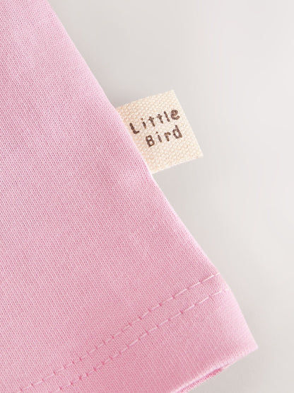 Little Bird by Jools Oliver Pink Bag Rainbow Strap Short Sleeve Jersey Slogan T-Shirt image 9