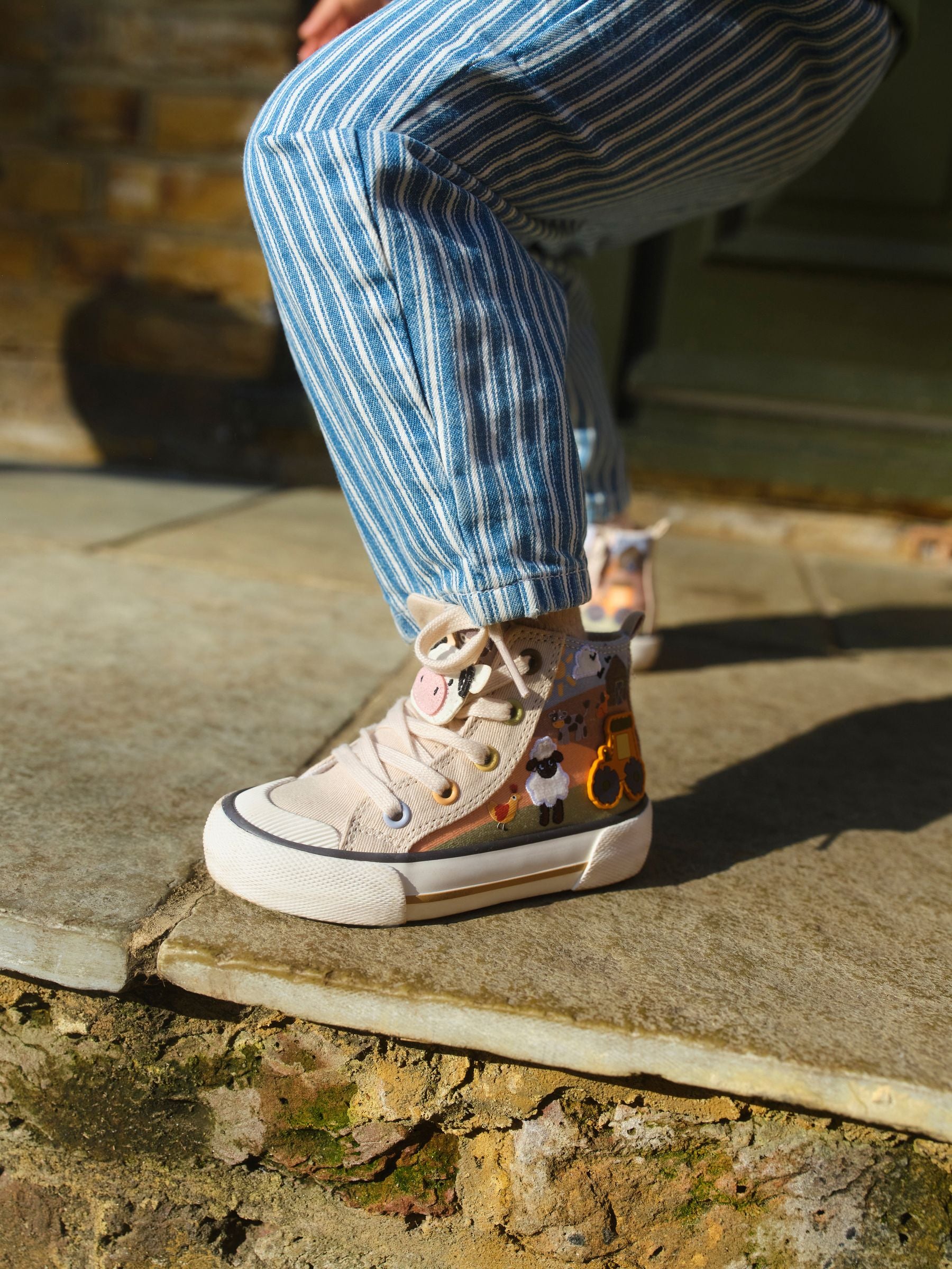Neutral Farm Standard Fit (F) Zip Fastening Hi Top Trainers image 2
