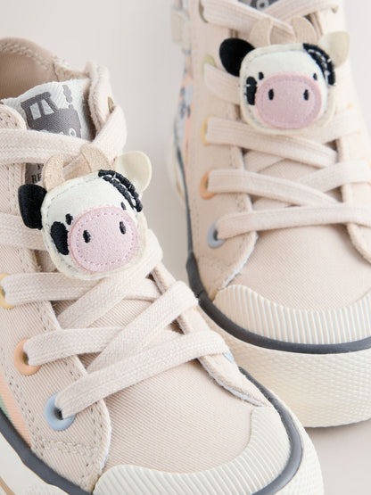 Neutral Farm Standard Fit (F) Zip Fastening Hi Top Trainers image 5