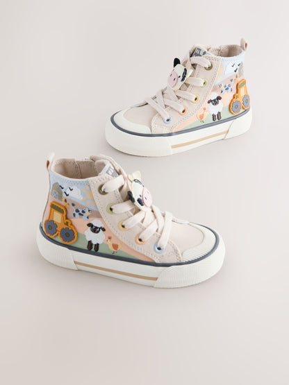 Neutral Farm Standard Fit (F) Zip Fastening Hi Top Trainers image 1