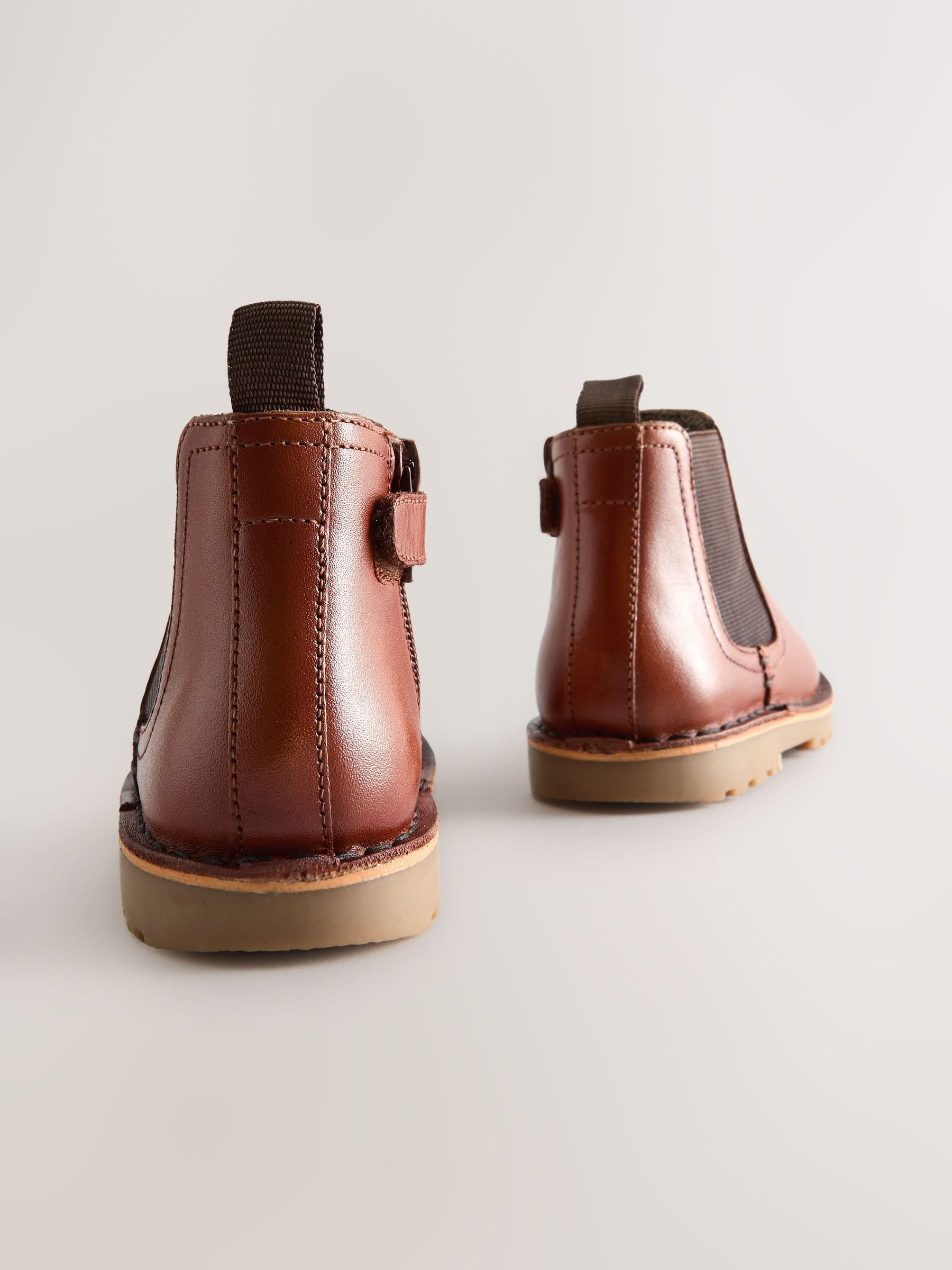 Tan Brown Leather Chelsea Boots image 4