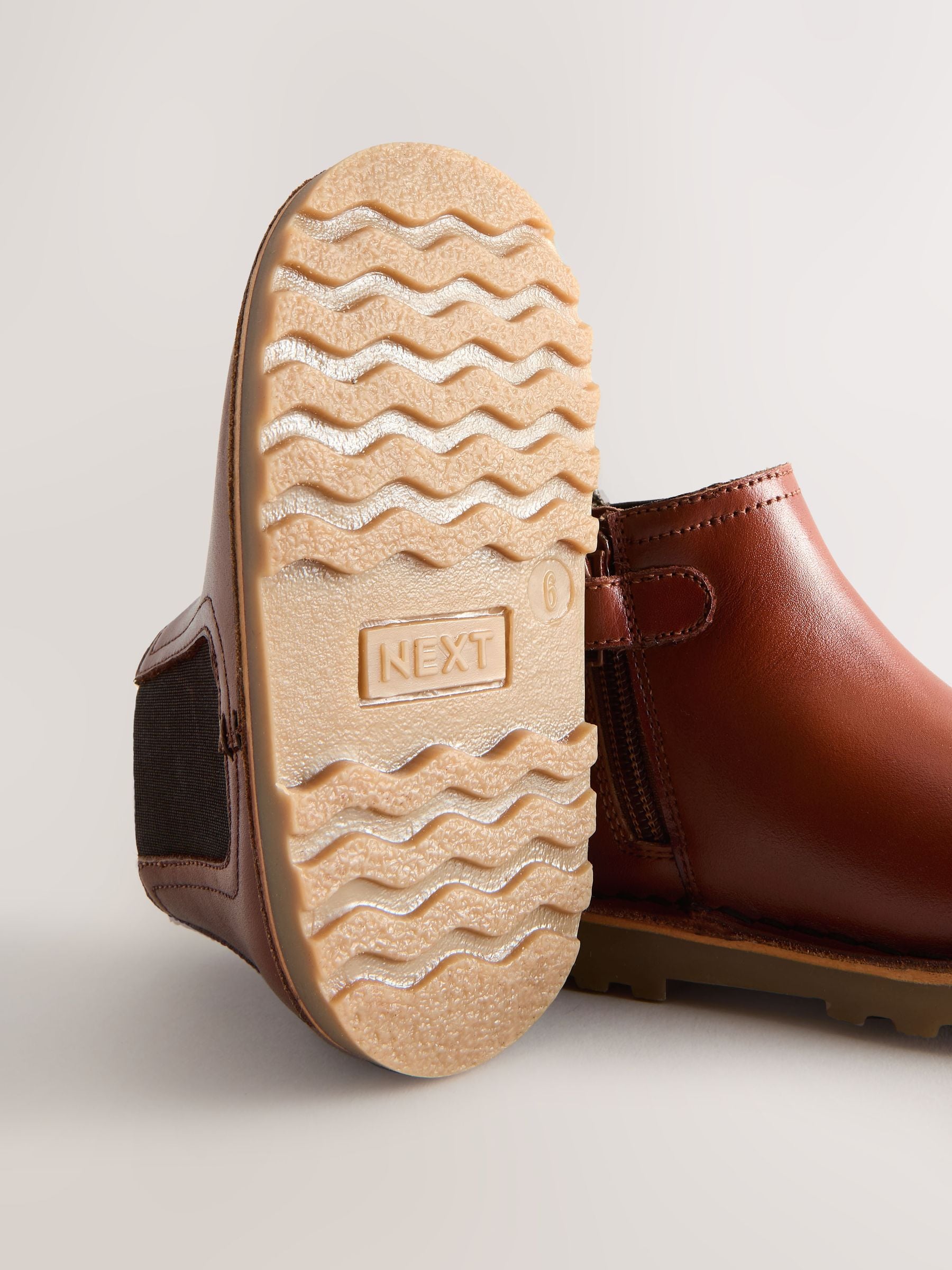 Tan Brown Leather Chelsea Boots image 5
