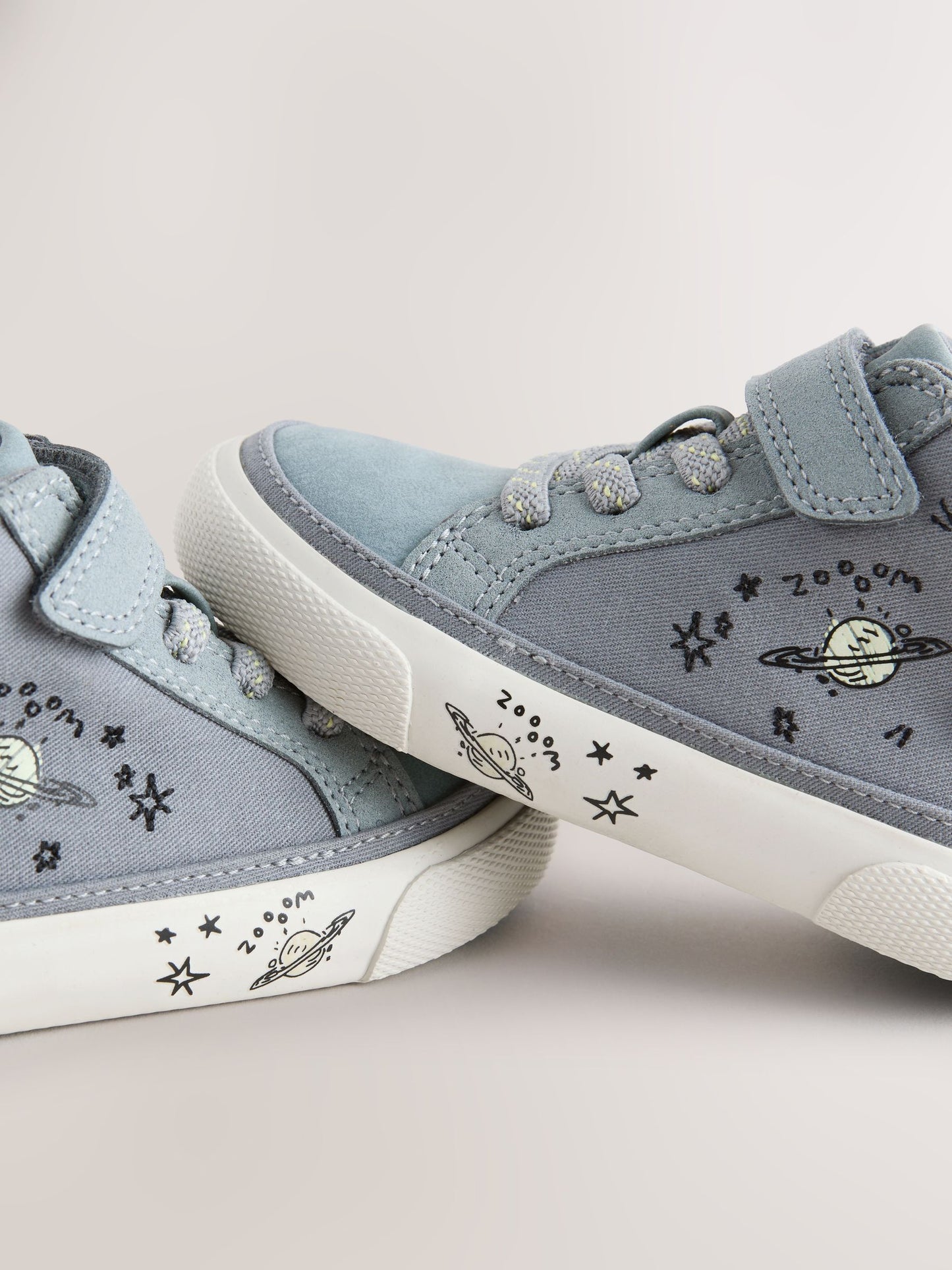 Grey Rocket Touch Fastening Elastic Lace Hi Top Trainers image 6
