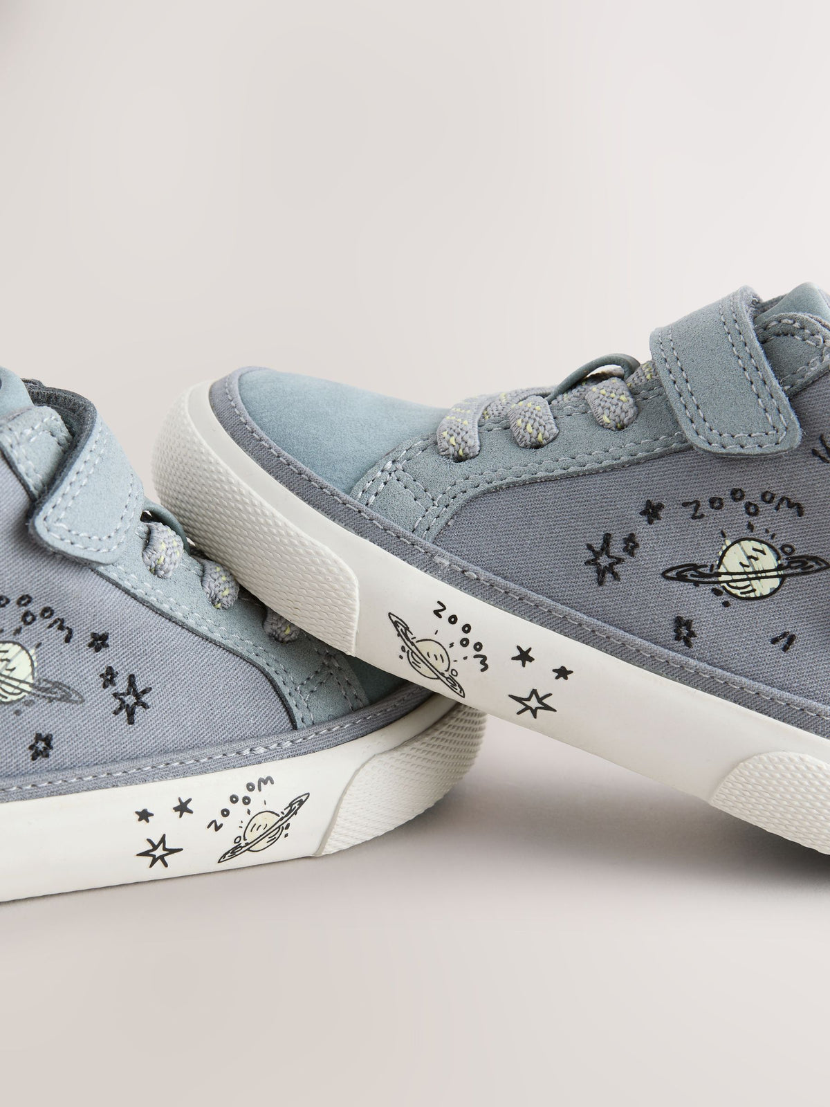 Grey Rocket Touch Fastening Elastic Lace Hi Top Trainers image 6