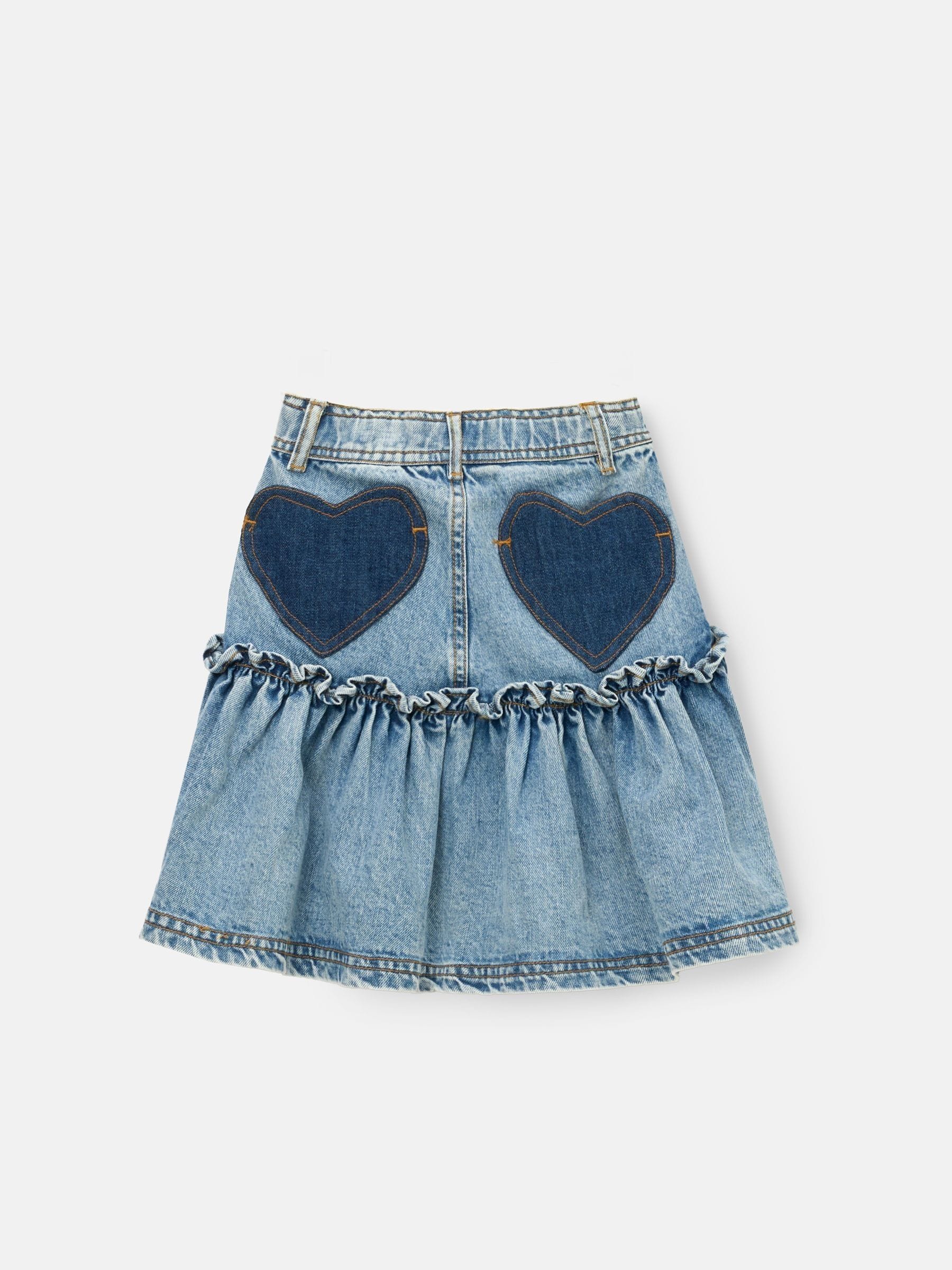 Dsiney Kidz - Angel & Rocket Blue Noemie Heart Pocket Denim Skirt image 7