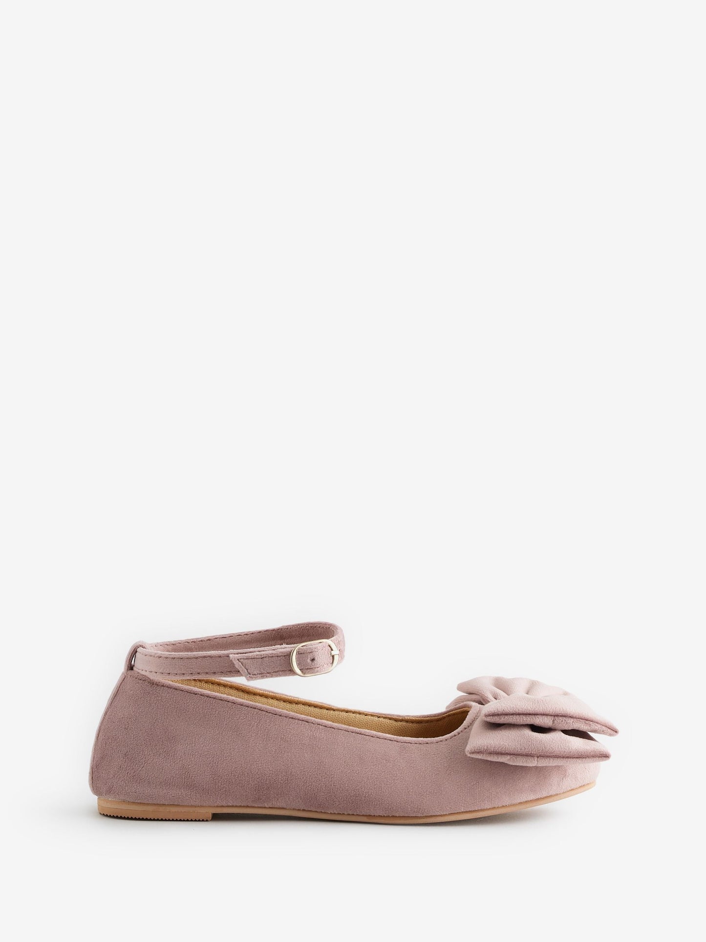 Angel & Rocket Pink Double Bow Velvet Ankle Strap Shoes image 1