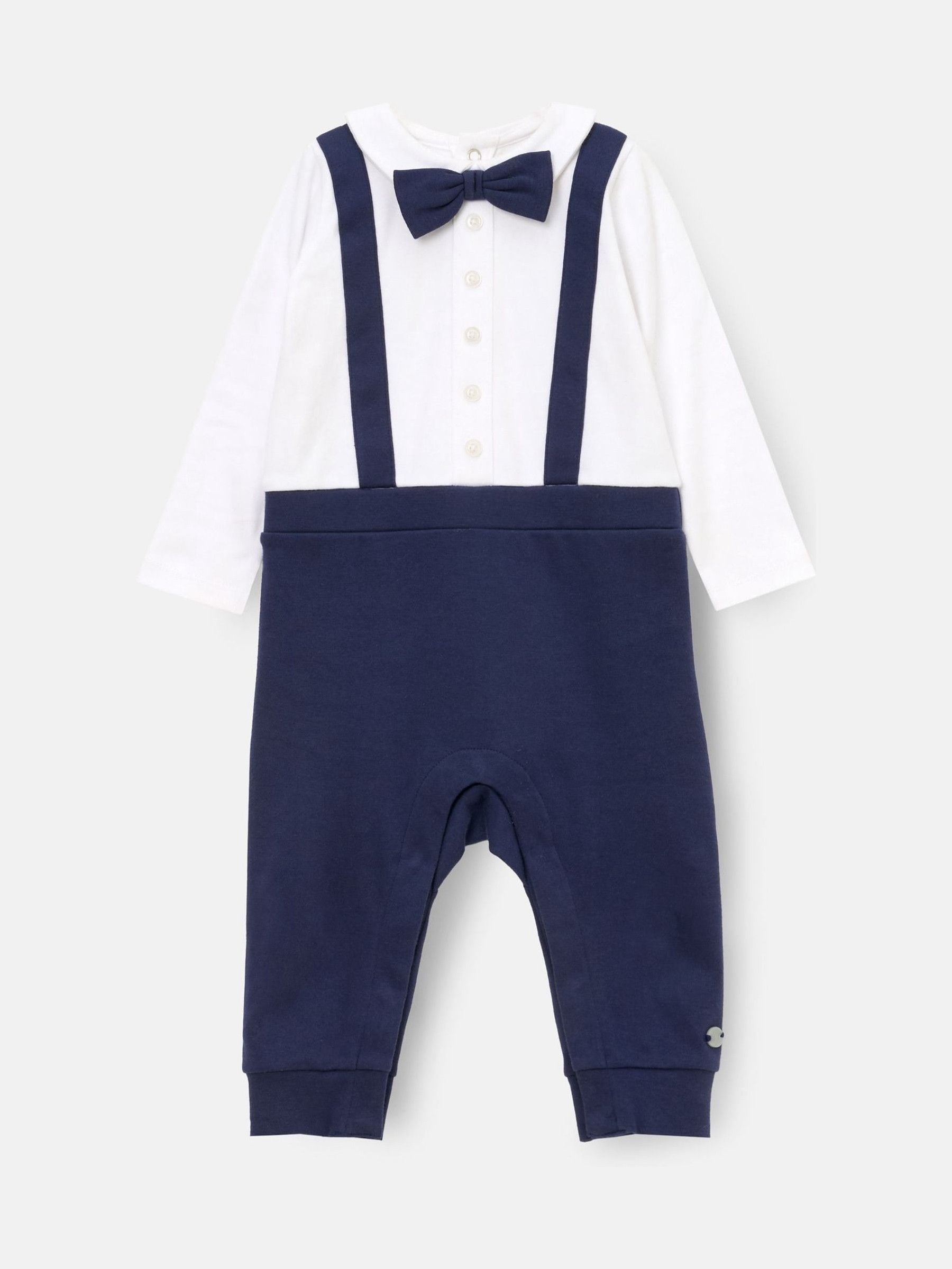 Angel & Rocket Blue Jude Smart Bow Tie Onesie image 3