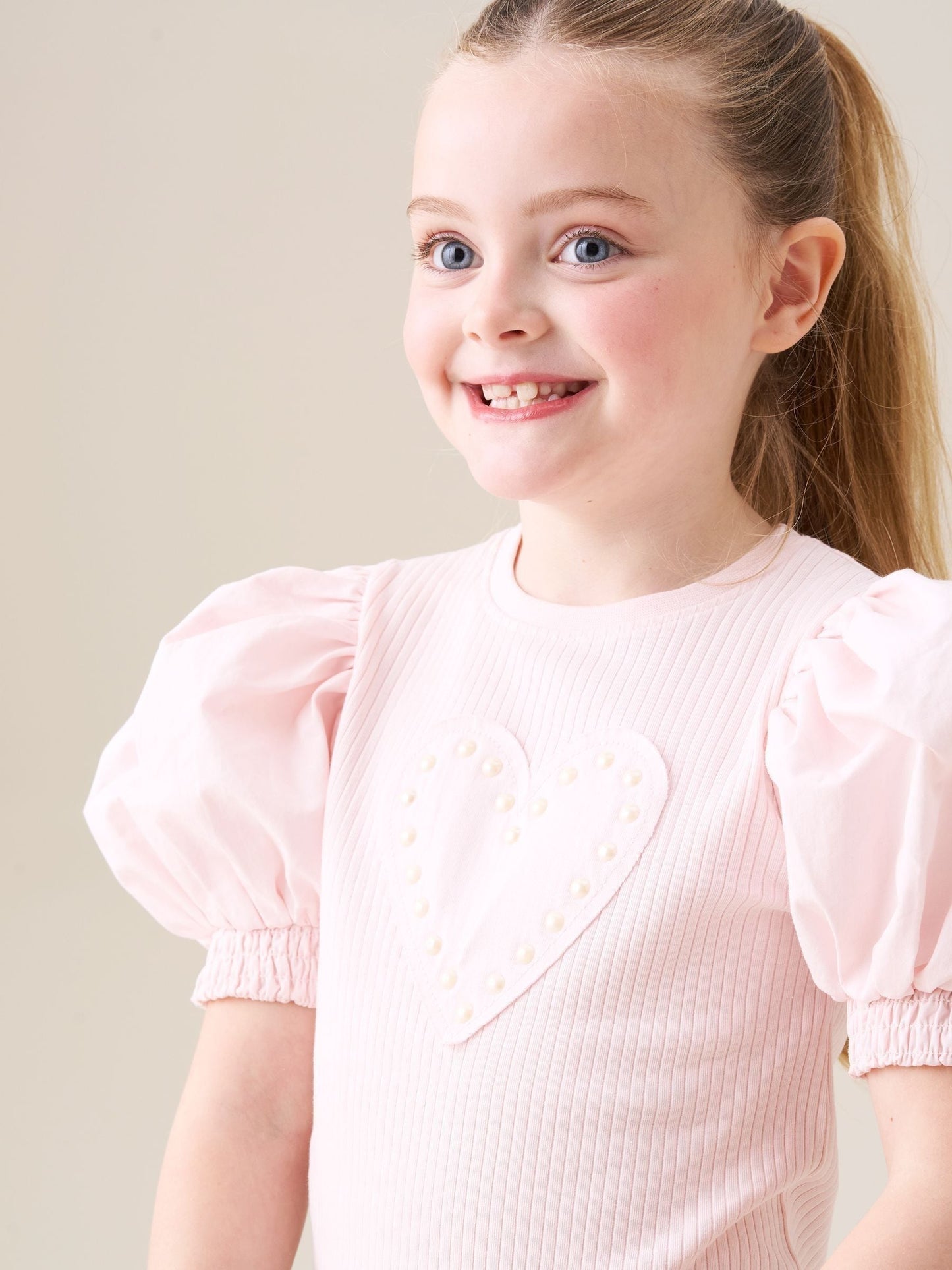 Dsiney Kidz - Angel & Rocket Pink Eve Ruffle Heart Puff Sleeve T-Shirt image 3