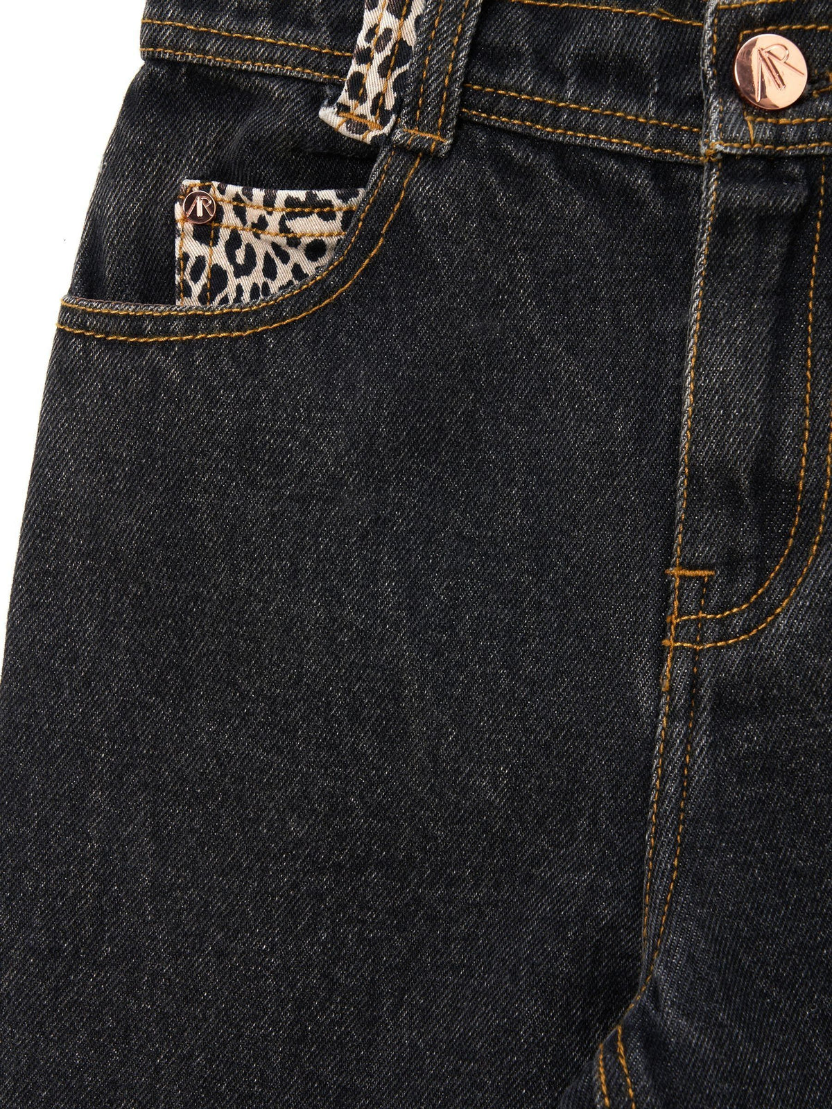 Dsiney Kidz - Angel & Rocket Black Piper Leopard Print Star Applique Wide Leg Jeans image 8