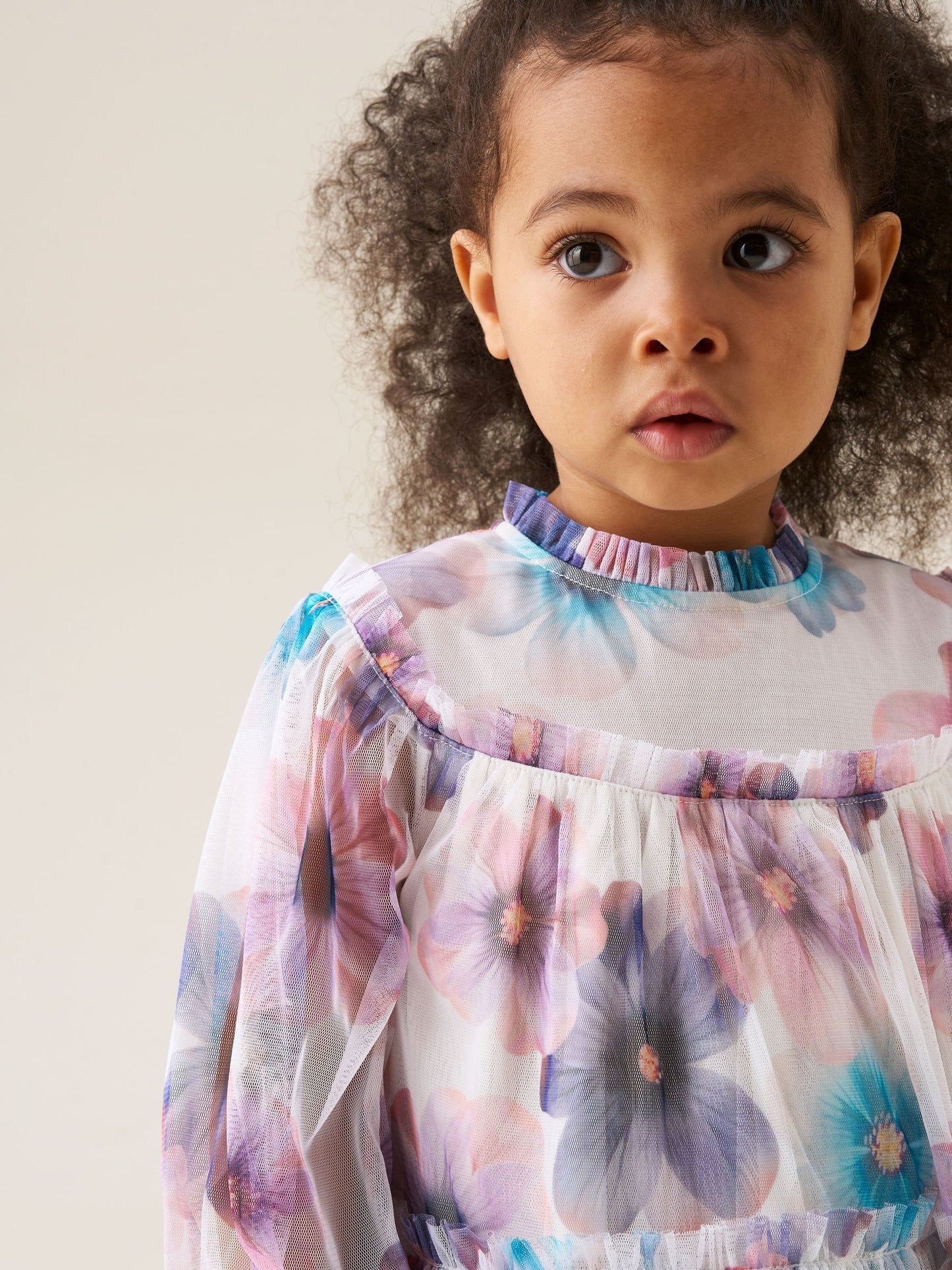 Angel & Rocket White Eleanor Floral Print Mesh Dress image 2