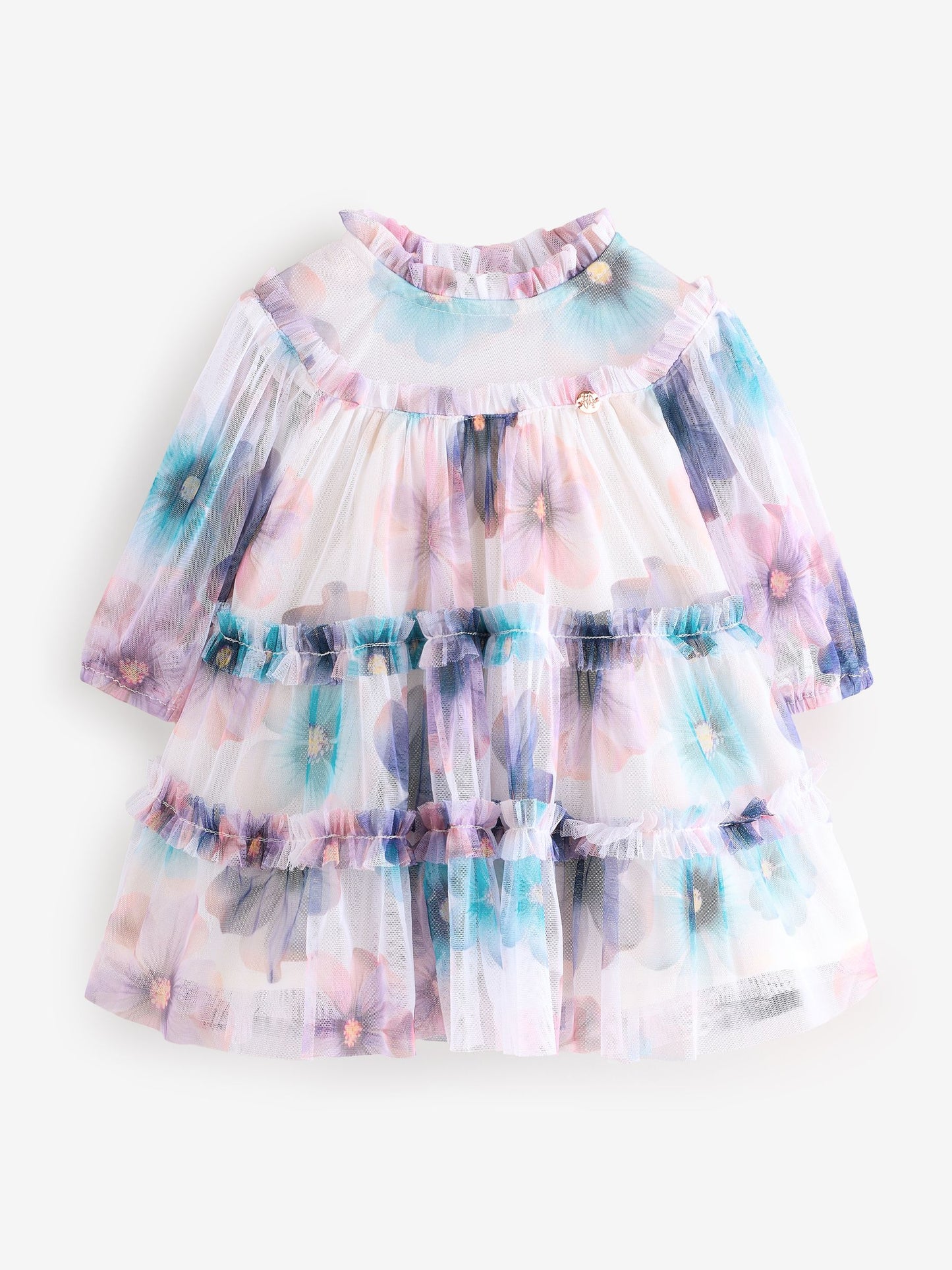 Angel & Rocket White Eleanor Floral Print Mesh Dress image 5
