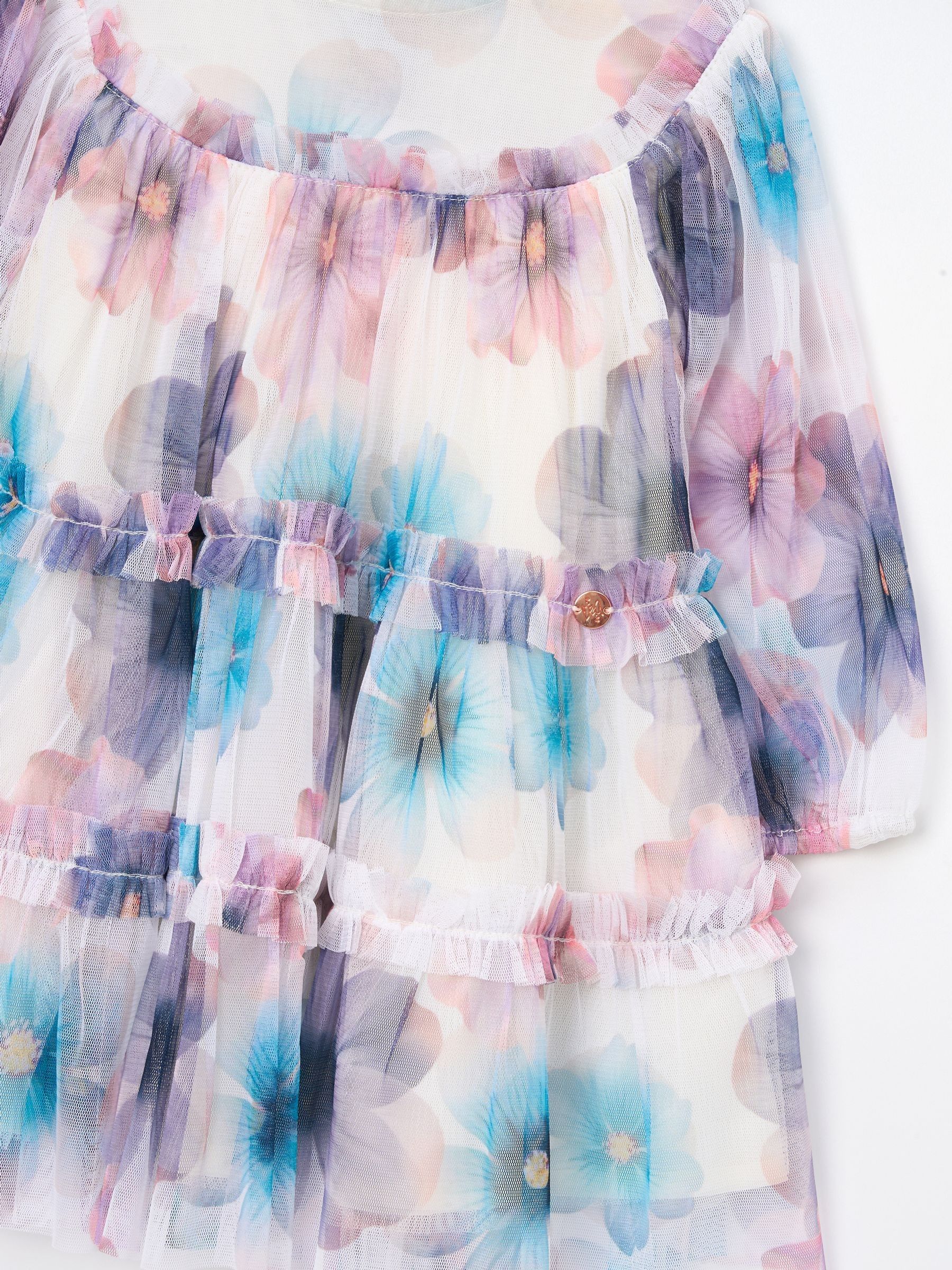 Angel & Rocket White Eleanor Floral Print Mesh Dress image 6