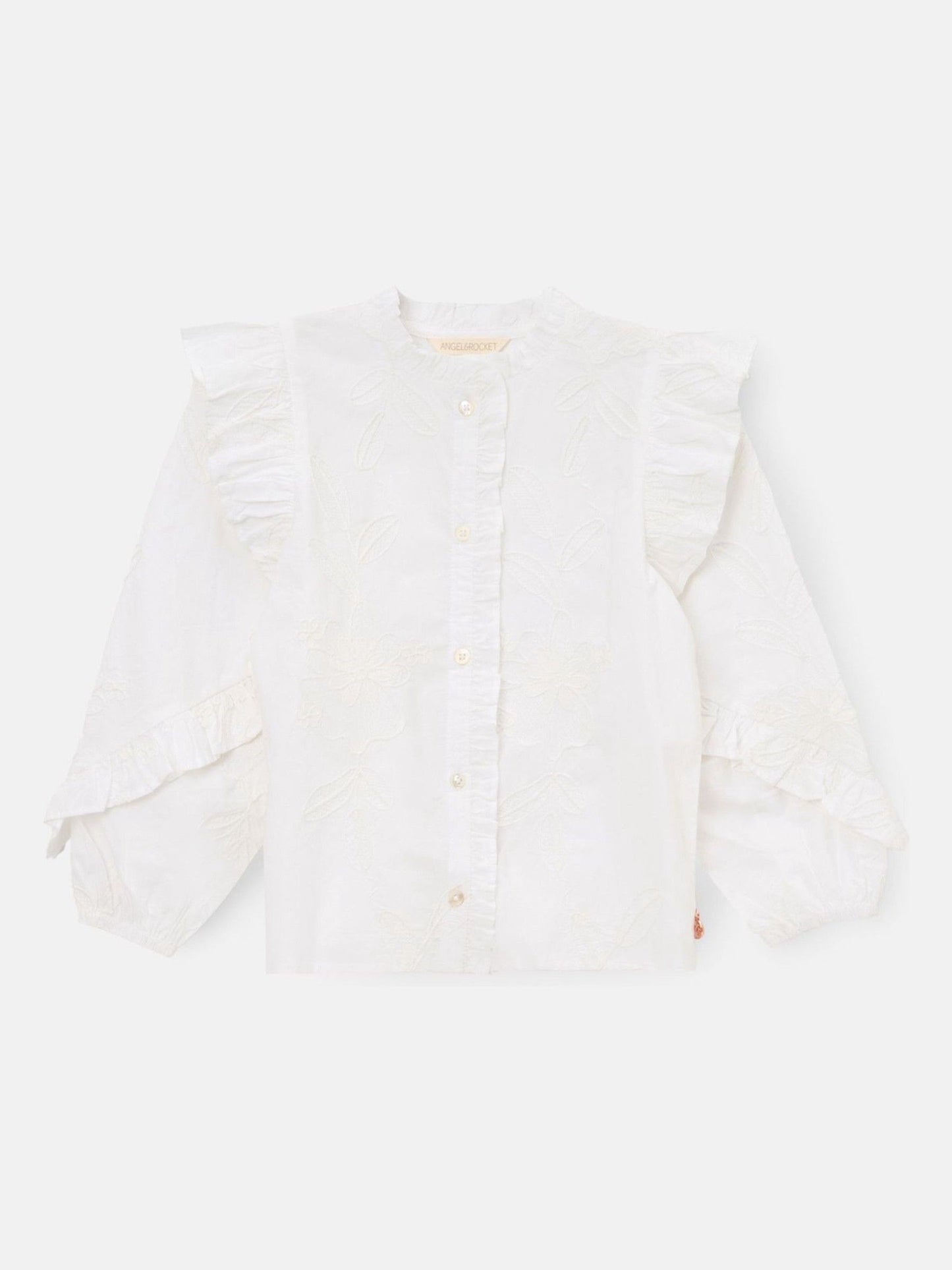 Dsiney Kidz - Angel & Rocket White Lacey Embroidered Frill Sleeve Blouse image 7