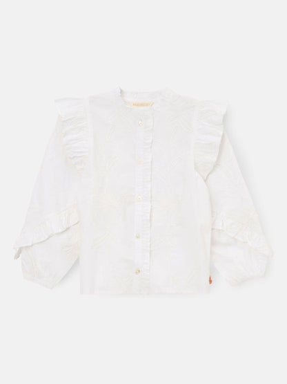Dsiney Kidz - Angel & Rocket White Lacey Embroidered Frill Sleeve Blouse image 7