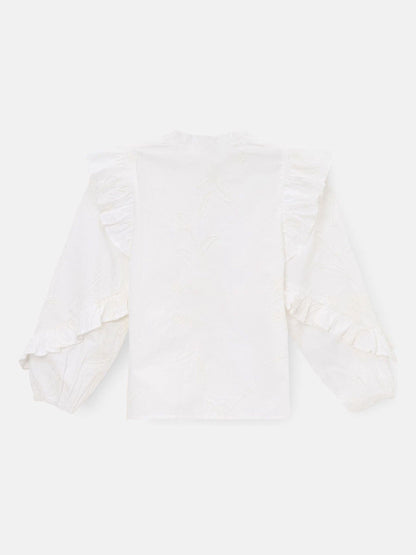 Dsiney Kidz - Angel & Rocket White Lacey Embroidered Frill Sleeve Blouse image 8