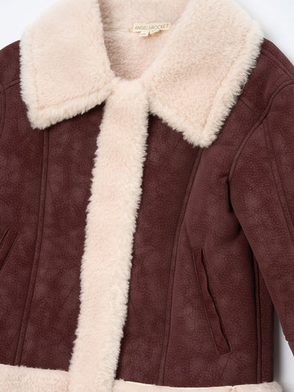 Dsiney Kidz - Angel & Rocket Red Halle Faux Leather Fur Jacket image 2