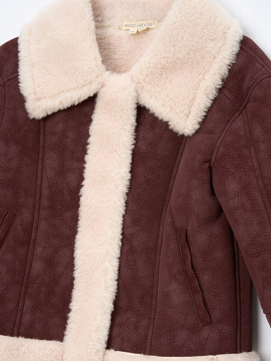Dsiney Kidz - Angel & Rocket Red Halle Faux Leather Fur Jacket image 2