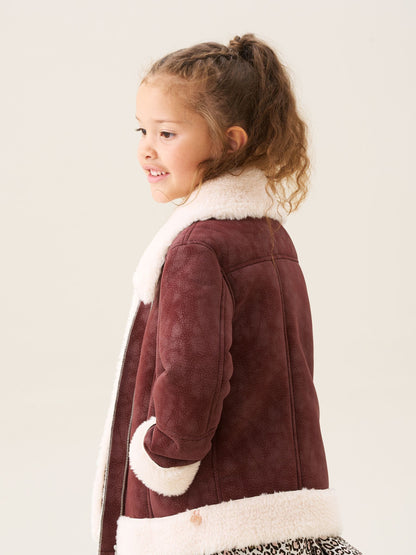 Dsiney Kidz - Angel & Rocket Red Halle Faux Leather Fur Jacket image 3