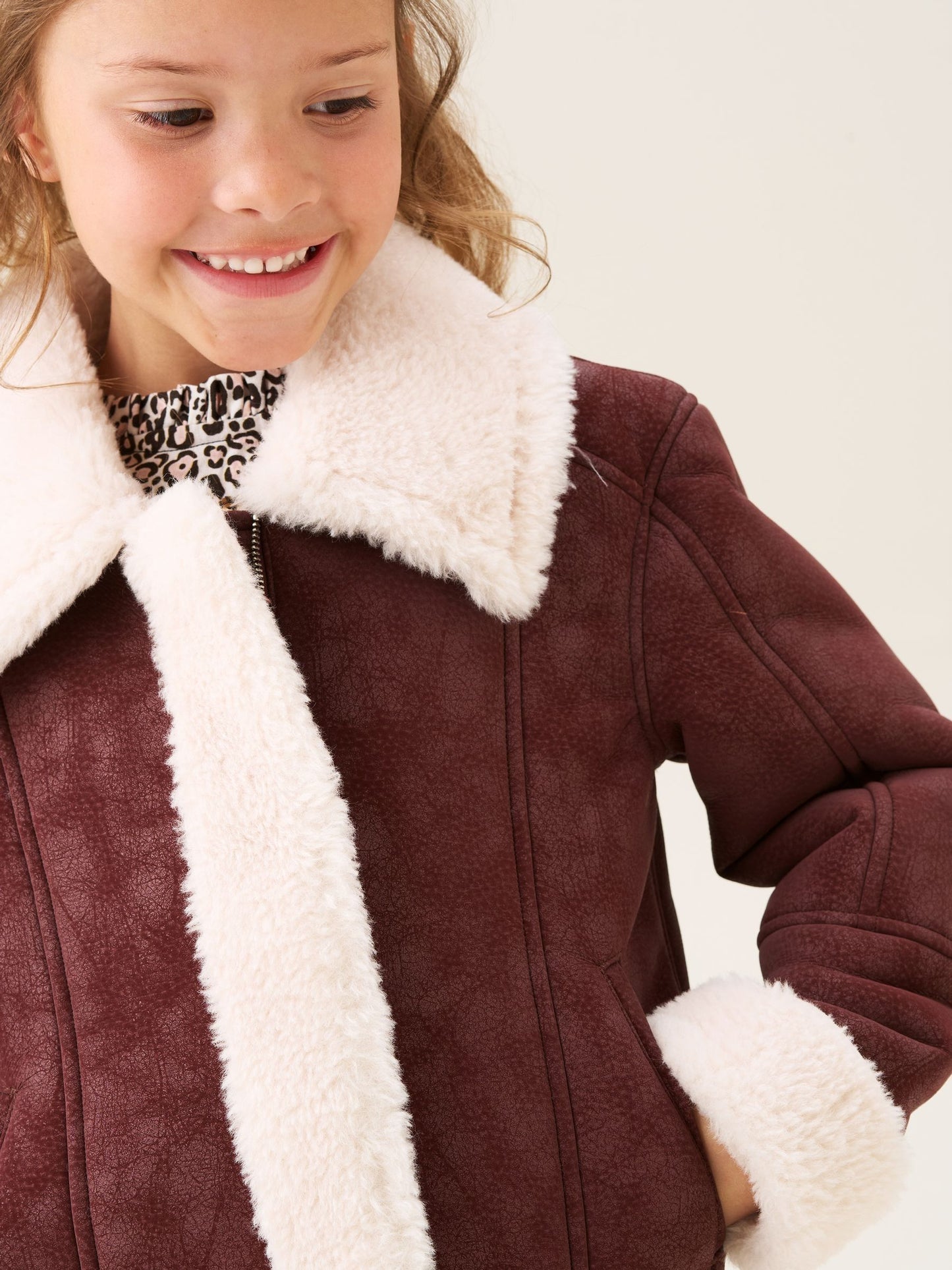 Dsiney Kidz - Angel & Rocket Red Halle Faux Leather Fur Jacket image 4