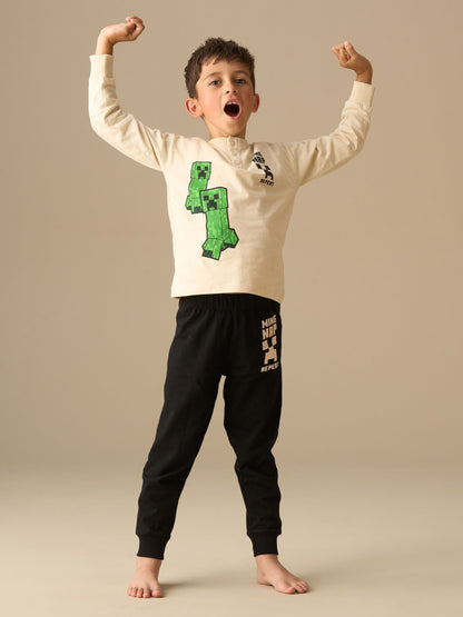 Dsiney Kidz - Angel & Rocket Black Minecraft Henley Pyjamas image 3