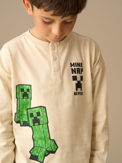 Dsiney Kidz - Angel & Rocket Black Minecraft Henley Pyjamas image 4
