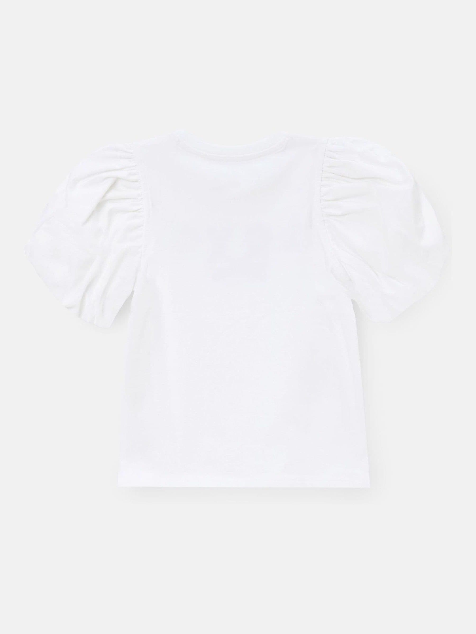 Dsiney Kidz - Angel & Rocket White Heidi Puff Sleeve Embellished Top image 4