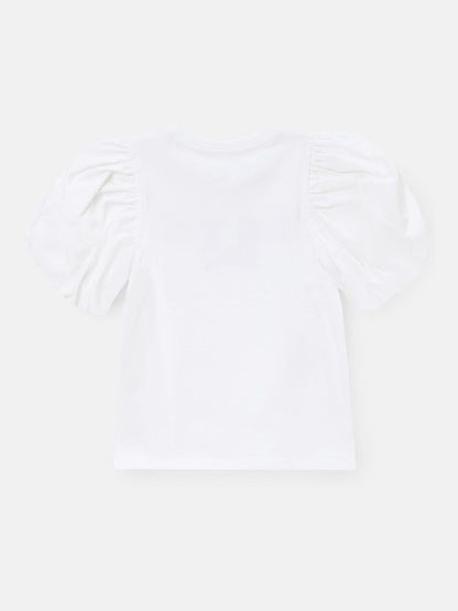 Dsiney Kidz - Angel & Rocket White Heidi Puff Sleeve Embellished Top image 4