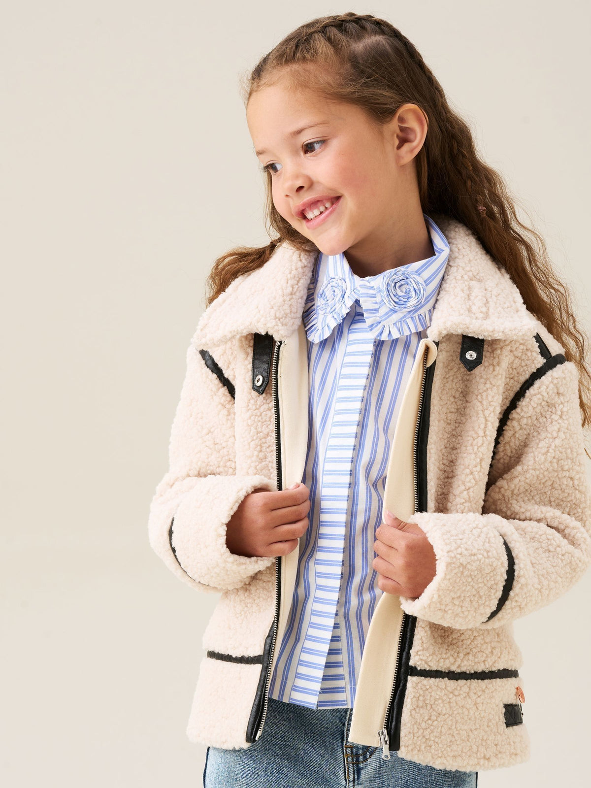 Dsiney Kidz - Angel & Rocket Cream Charlie Sherpa Trim Jacket image 1