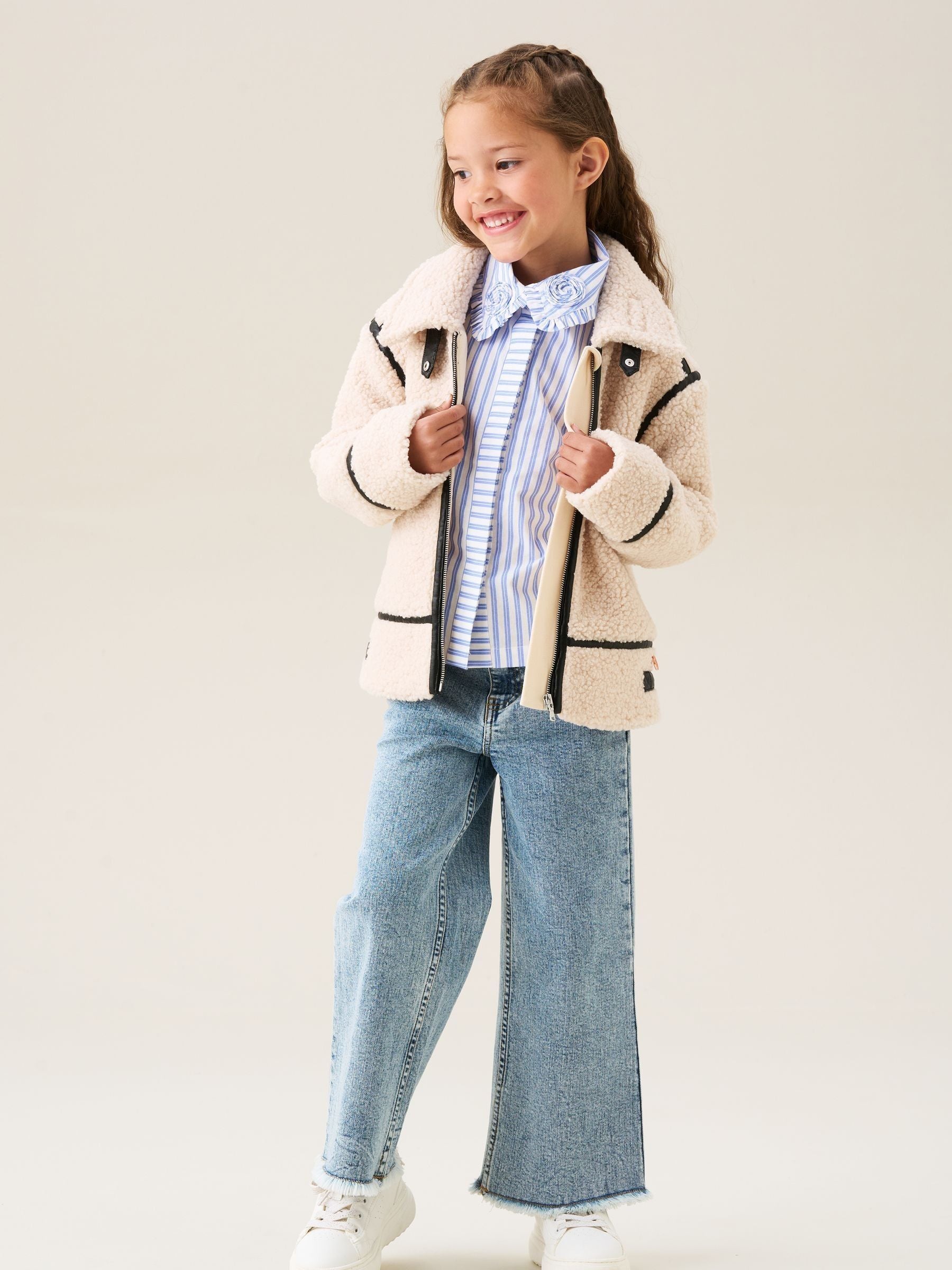 Dsiney Kidz - Angel & Rocket Cream Charlie Sherpa Trim Jacket image 5