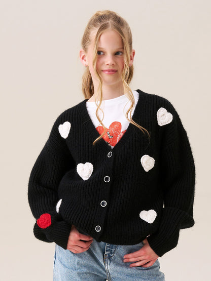 Dsiney Kidz - Angel & Rocket Black Everly Heart Print Cardigan image 1