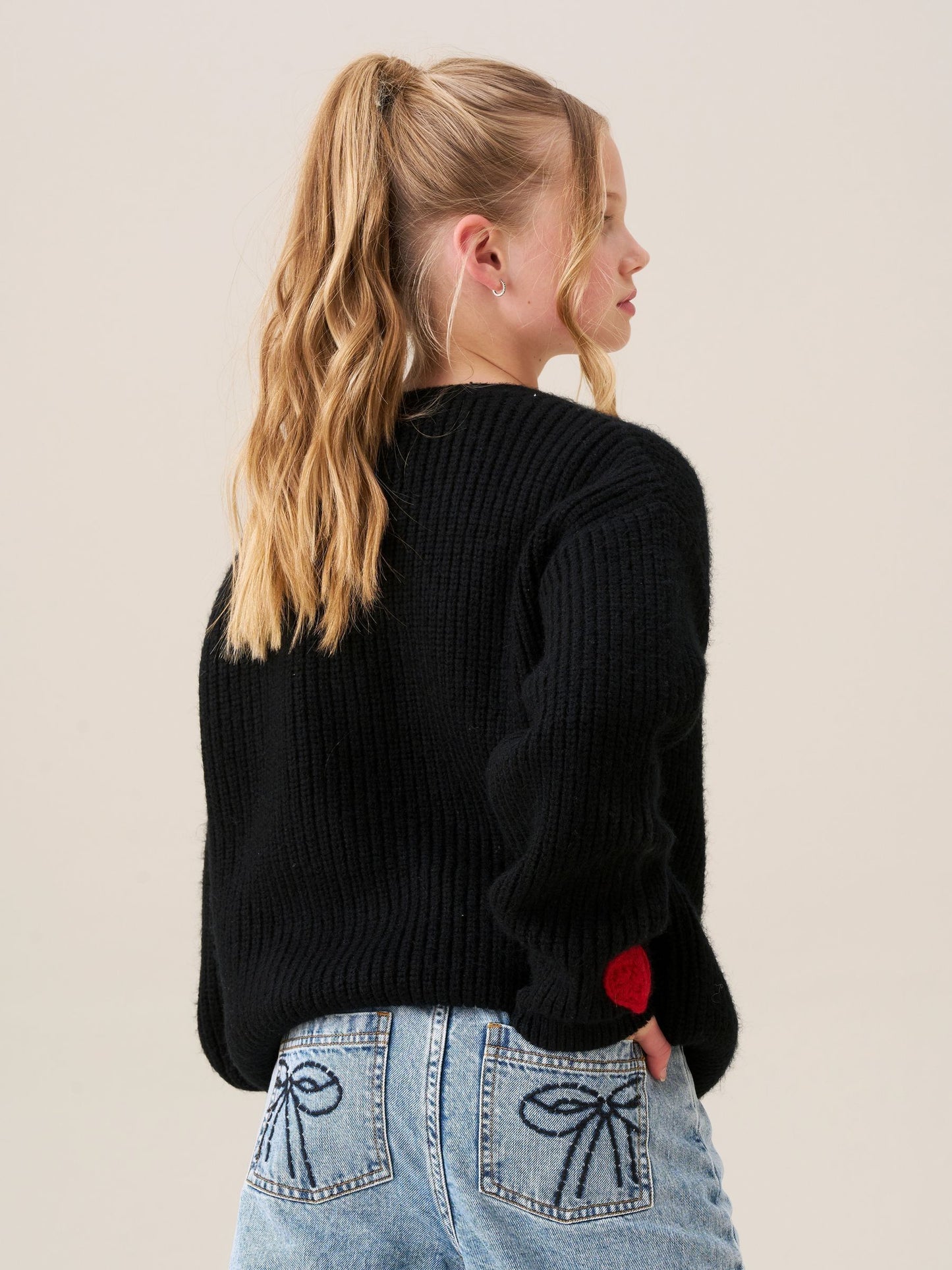 Dsiney Kidz - Angel & Rocket Black Everly Heart Print Cardigan image 4