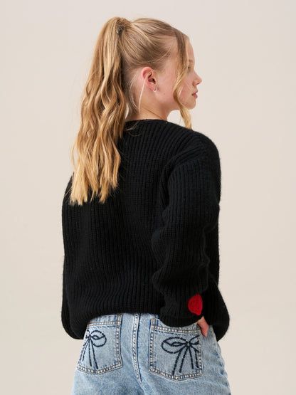 Dsiney Kidz - Angel & Rocket Black Everly Heart Print Cardigan image 4