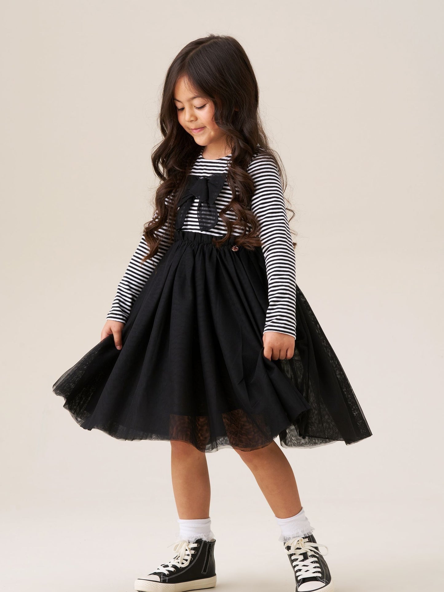 Angel & Rocket Black Carrie Stripe Mesh Skirt Dress image 1