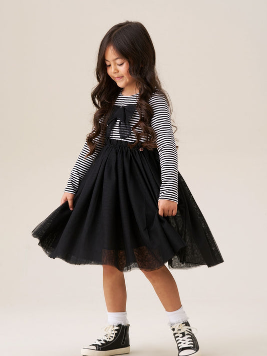 Angel & Rocket Black Carrie Stripe Mesh Skirt Dress image 1