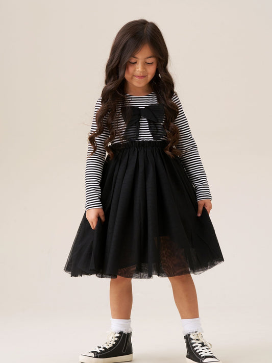 Angel & Rocket Black Carrie Stripe Mesh Skirt Dress image 2