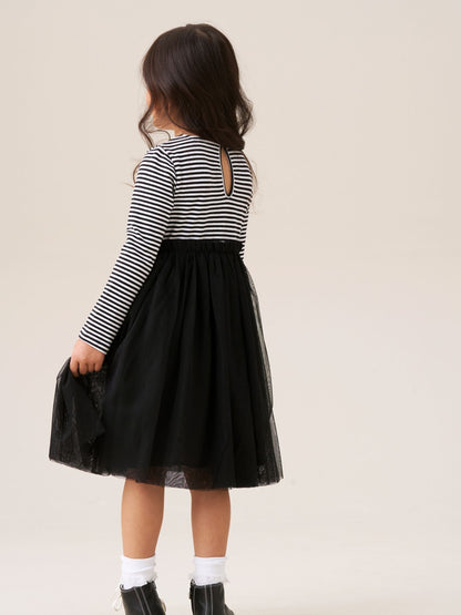 Angel & Rocket Black Carrie Stripe Mesh Skirt Dress image 3