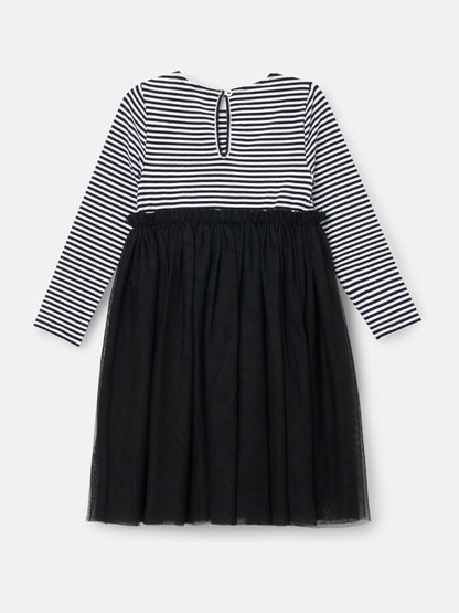 Angel & Rocket Black Carrie Stripe Mesh Skirt Dress image 6