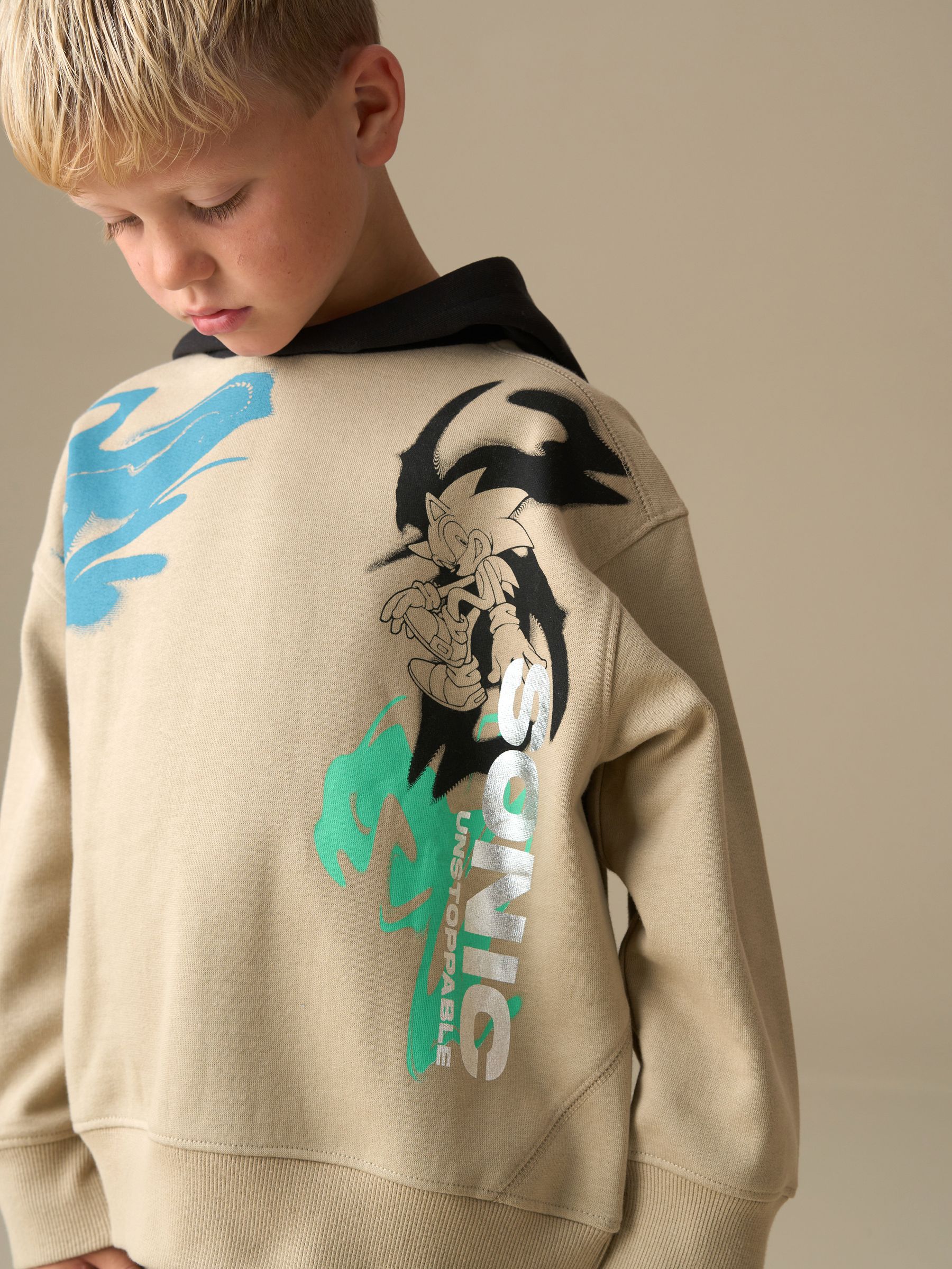 Dsiney Kidz - Angel & Rocket Natural Sonic Contrast Hoodie image 3